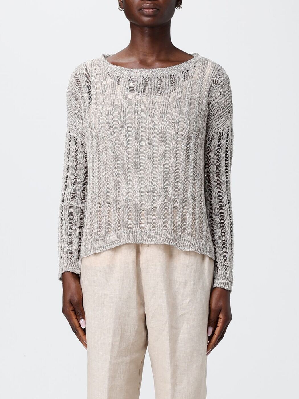 120100分率リノ 120% LINO スウェーター 編み物御召しもの レディース Knitwear 33ALIW39FH000G49633ALIW 関税 貨物輸送無料 2026SS gi