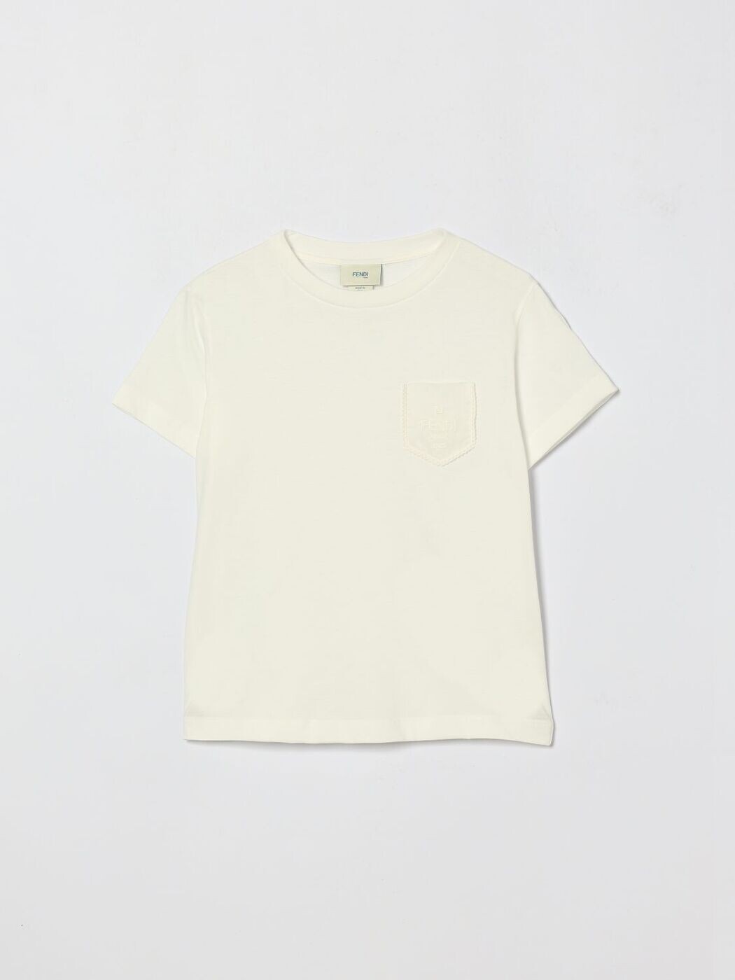 FENDI FENDI ロング衣袂ティーシャツ ティーシャツ ガールズ 白いこと Long sleeve t-shirts JFI4117AJ 関税 貨物輸送無料 2026SS gi