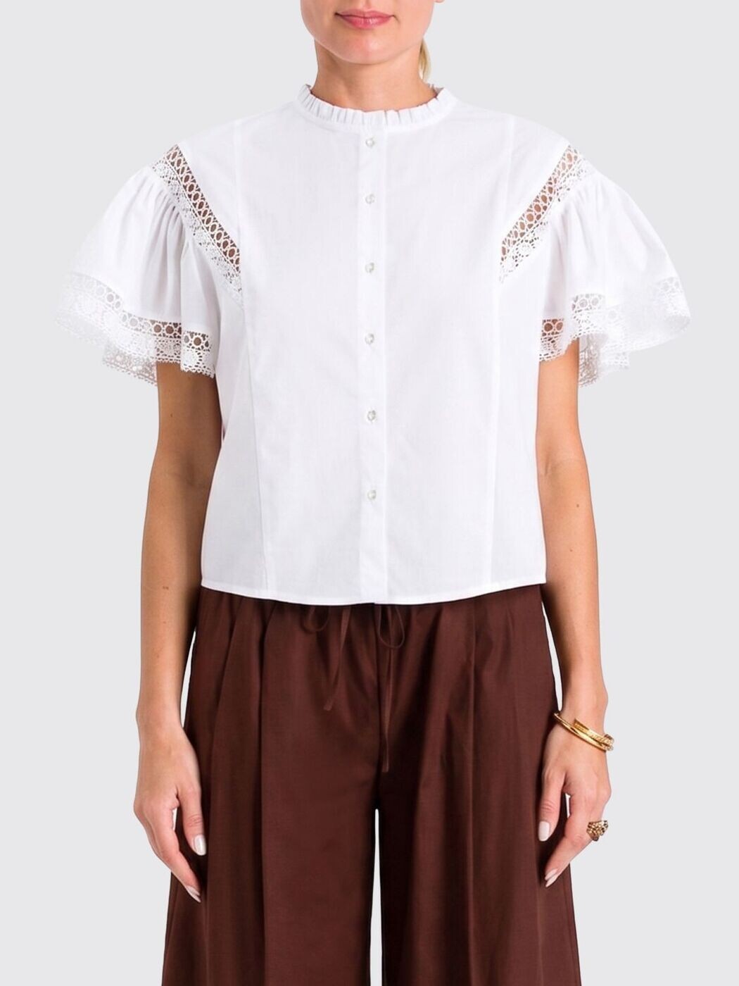 ツイン仕掛ける TWINSET プルオーバー レディース 白いこと Shirts 261TT2251 関税 貨物輸送無料 2026SS gi