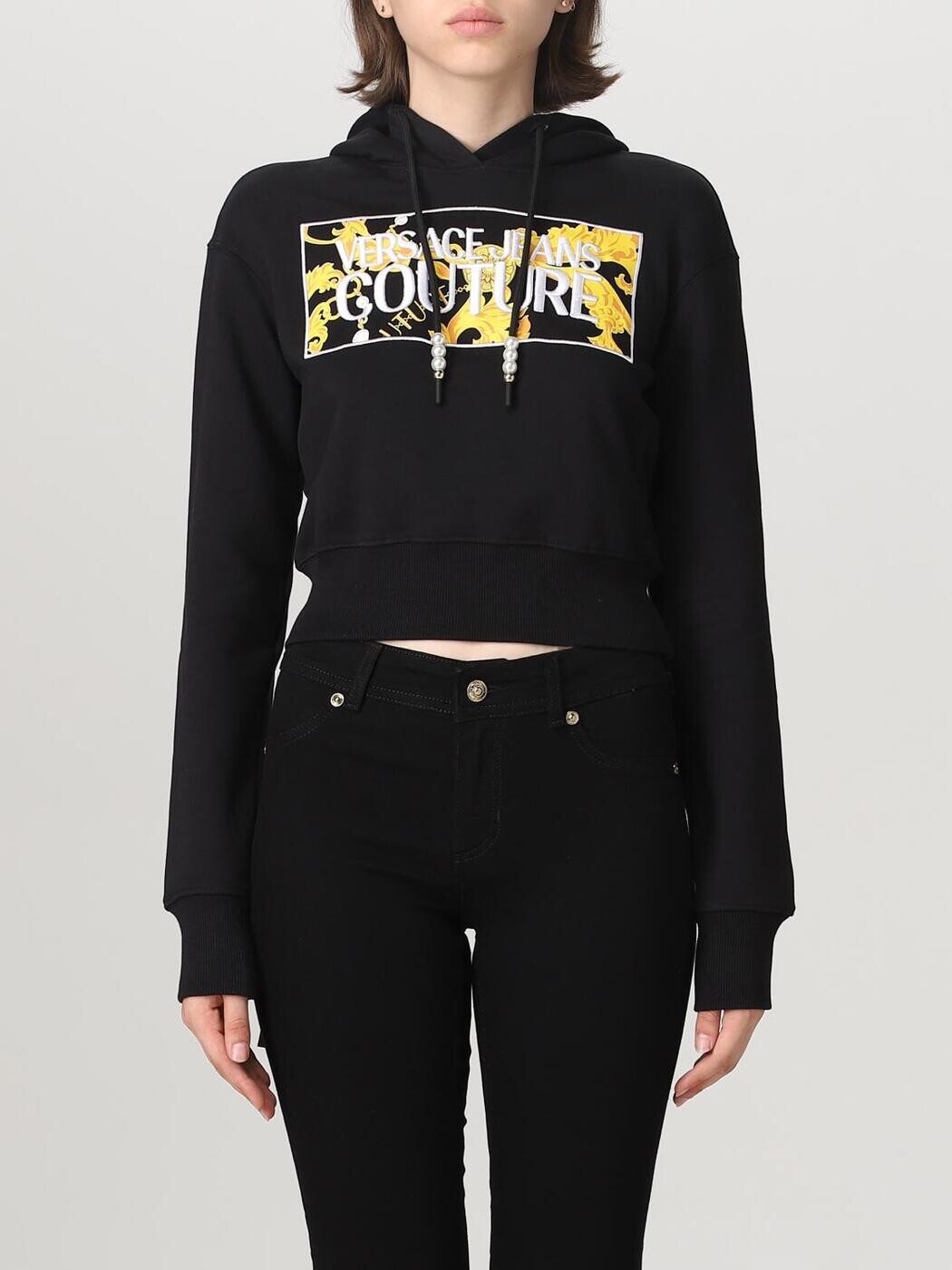 ヴェルサーチェ・ジーンズ・クチュール VERSACE JEANS COUTURE 調教師 レディース 黒いこと Sweatshirts 75HAIE01CF00E 関税 貨物輸送無料 2023AW gi
