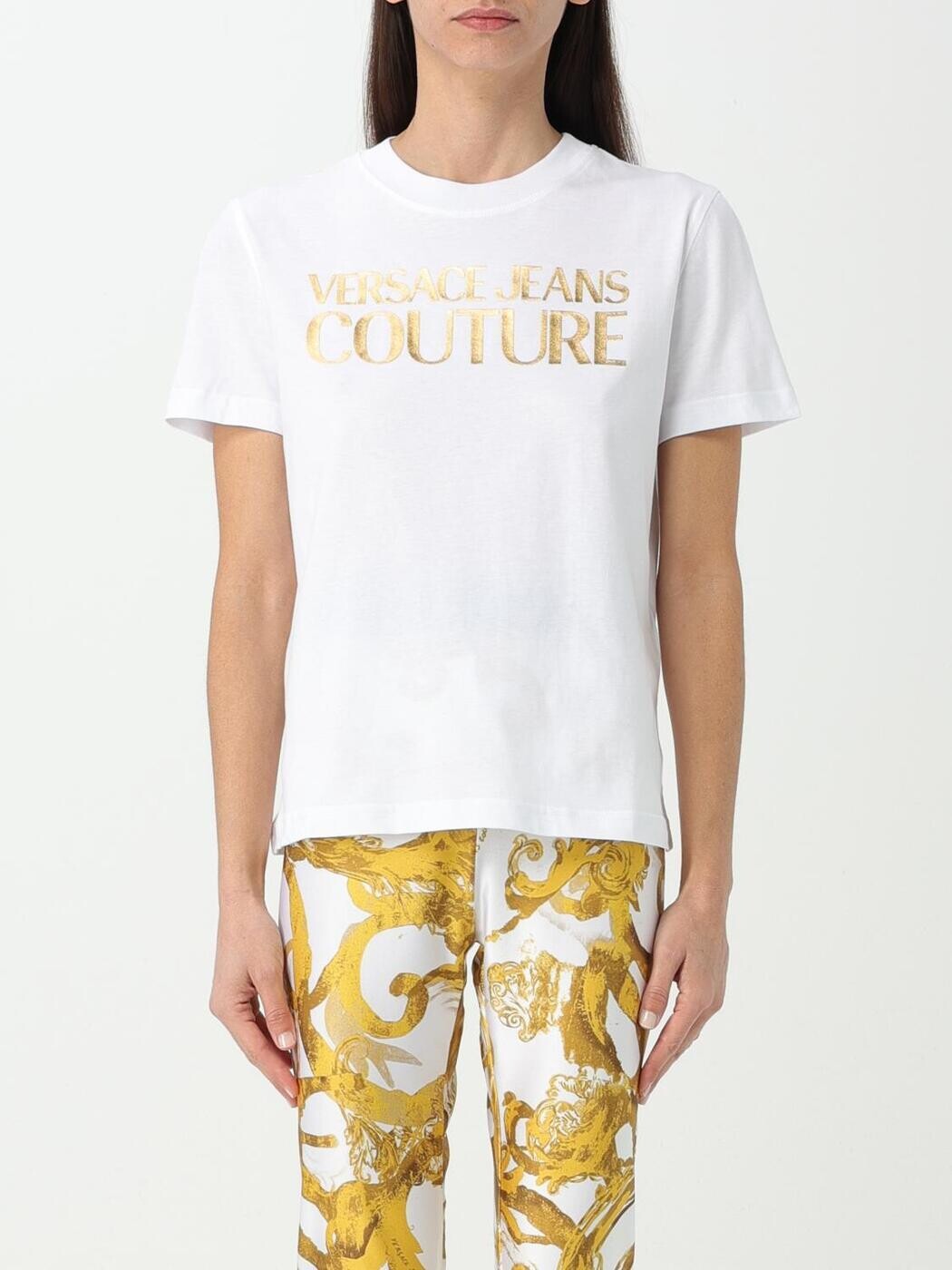 ヴェルサーチェ・ジーンズ・クチュール VERSACE JEANS COUTURE スポーツシャツ プルオーバー レディース 白いこと T-shirts and polo shirts 76HAHT04CJ00T 関税 貨物輸送無料 2024SS gi