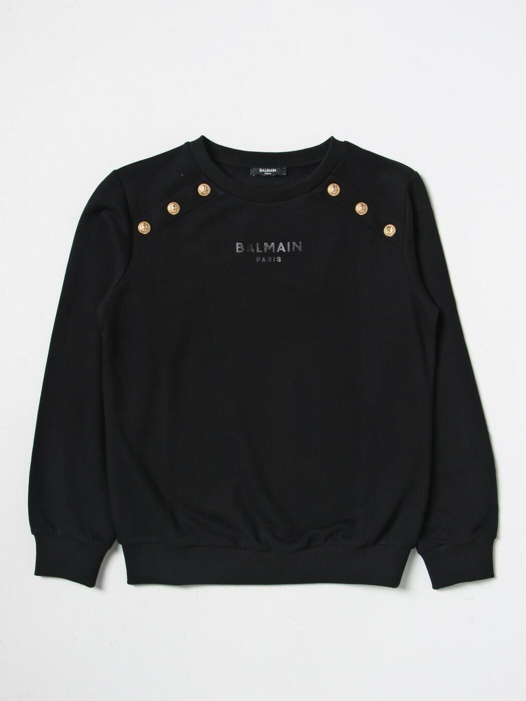 バルマン BALMAIN クルーネックジャンパー 編み物お召しもの ガールズ 黒いこと Crew neck jumpers BT4A00Z0001 関税 貨物輸送無料 2025AW gi