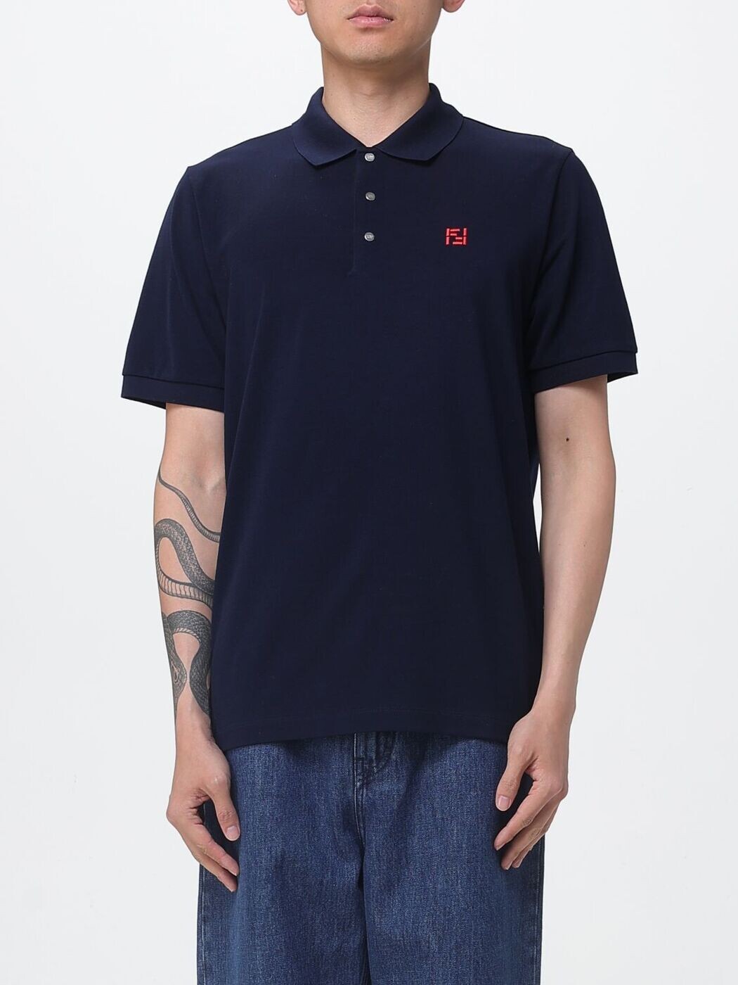 フェンディ FENDI スポーツシャツ メンズ 青碧 Polo shirts FY1309AY0I 関税 貨物輸送無料 2026SS gi