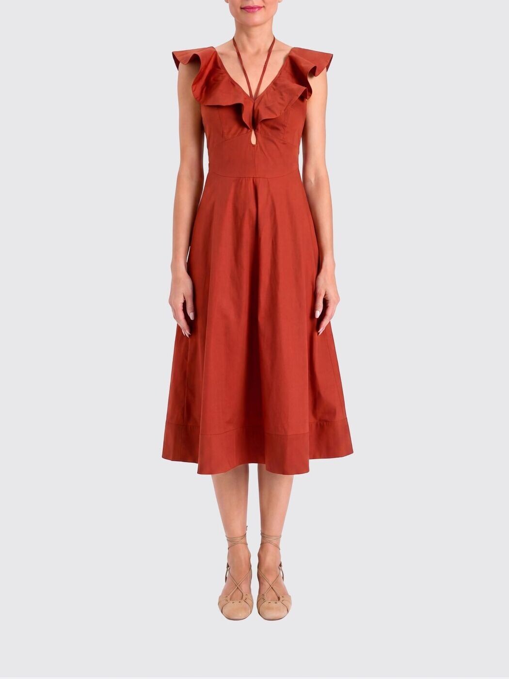 ツイン書き割り TWINSET 衣裳 御召しもの レディース 赤銅色 Dresses 261TT2212 関税 貨物輸送無料 2026SS gi