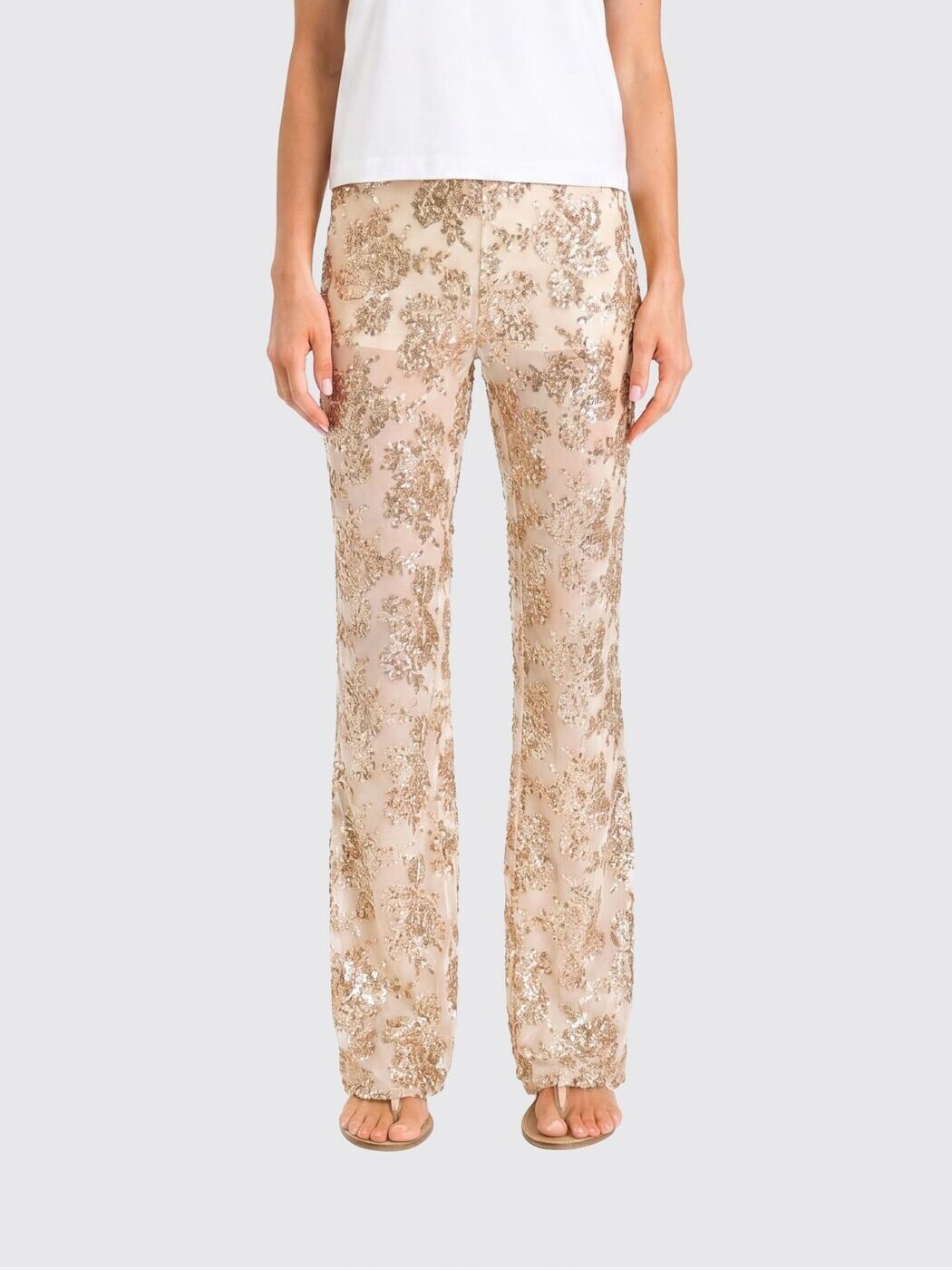 ツイン仕掛ける TWINSET ズボン ズボン下 レディース ベージュ Trousers 261AT2141 関税 貨物輸送無料 2026SS gi