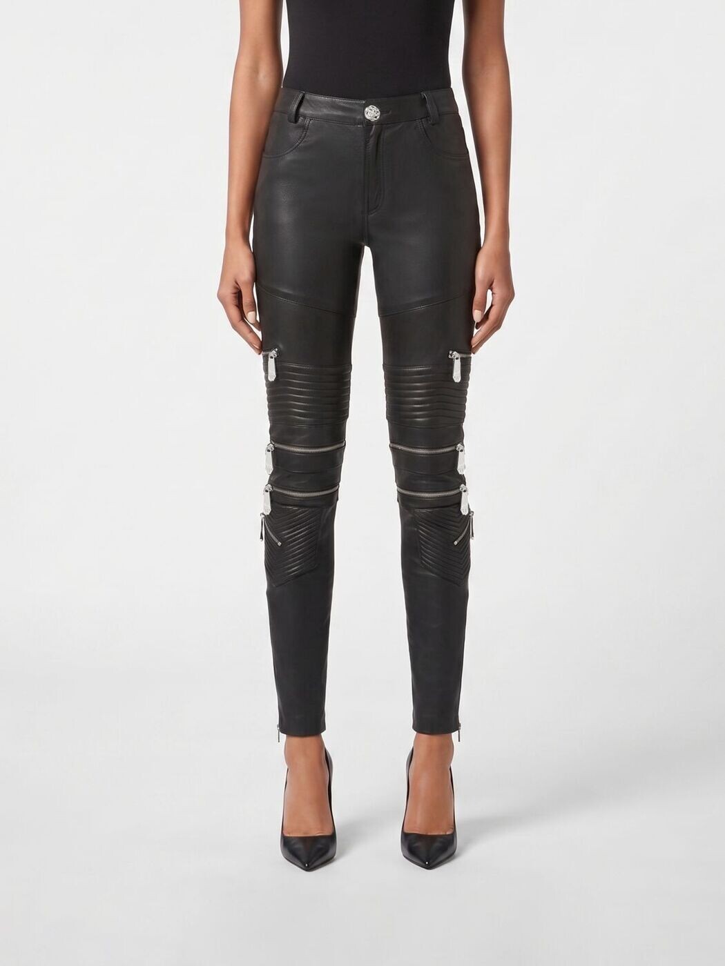 フィリップ飾り気のない PHILIPP PLEIN ズボン ズボン下 レディース 黒いこと Trousers FABCWLT0132PLE010N 関税 貨物輸送無料 2026SS gi