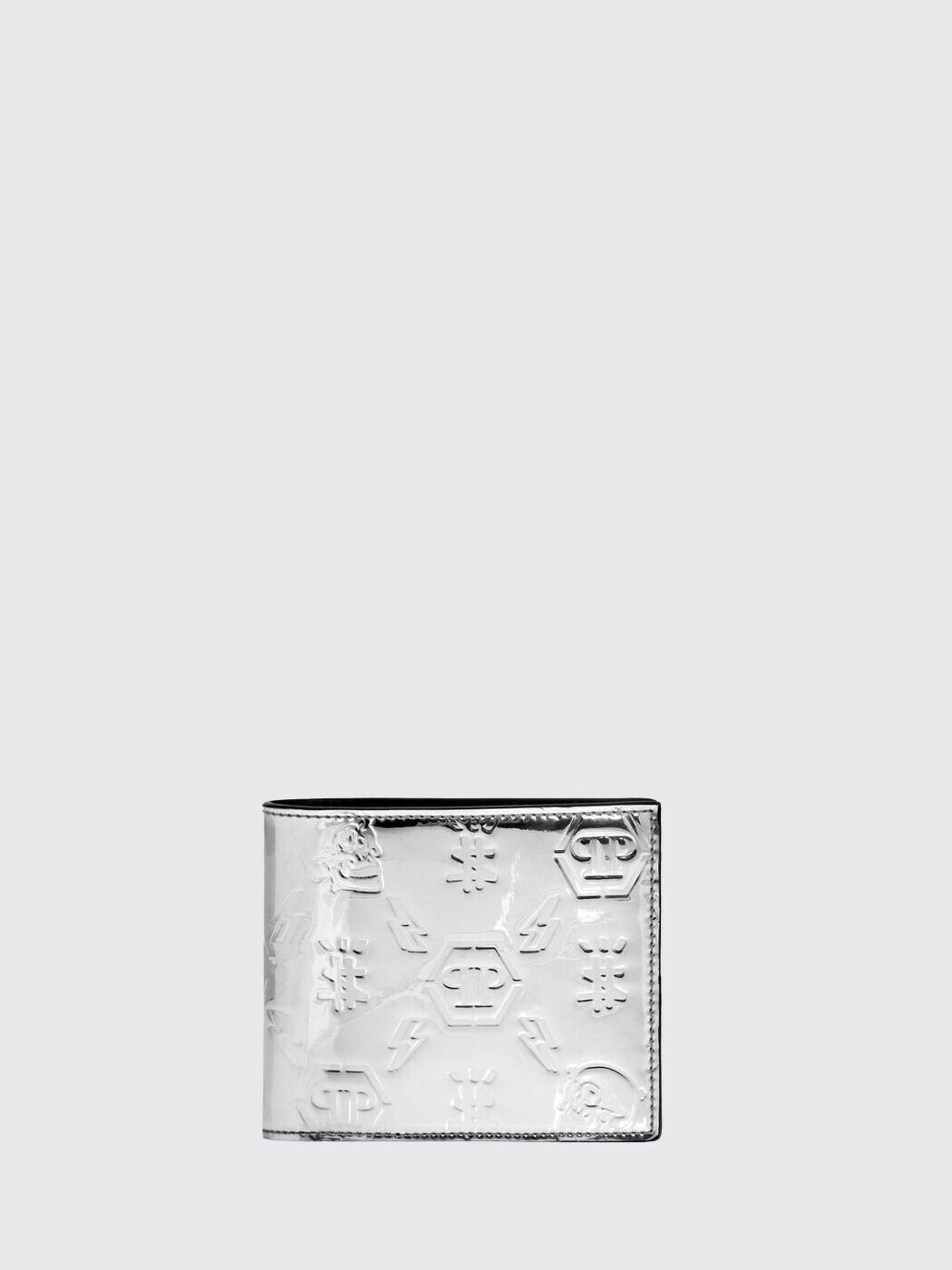 フィリップ 飾り気の無い PHILIPP PLEIN 歌留多保持者 札入れ メンズ しろがね色 Wallets and Card Holders SADAMWE0026PLE010N 関税 貨物輸送無料 2026SS gi