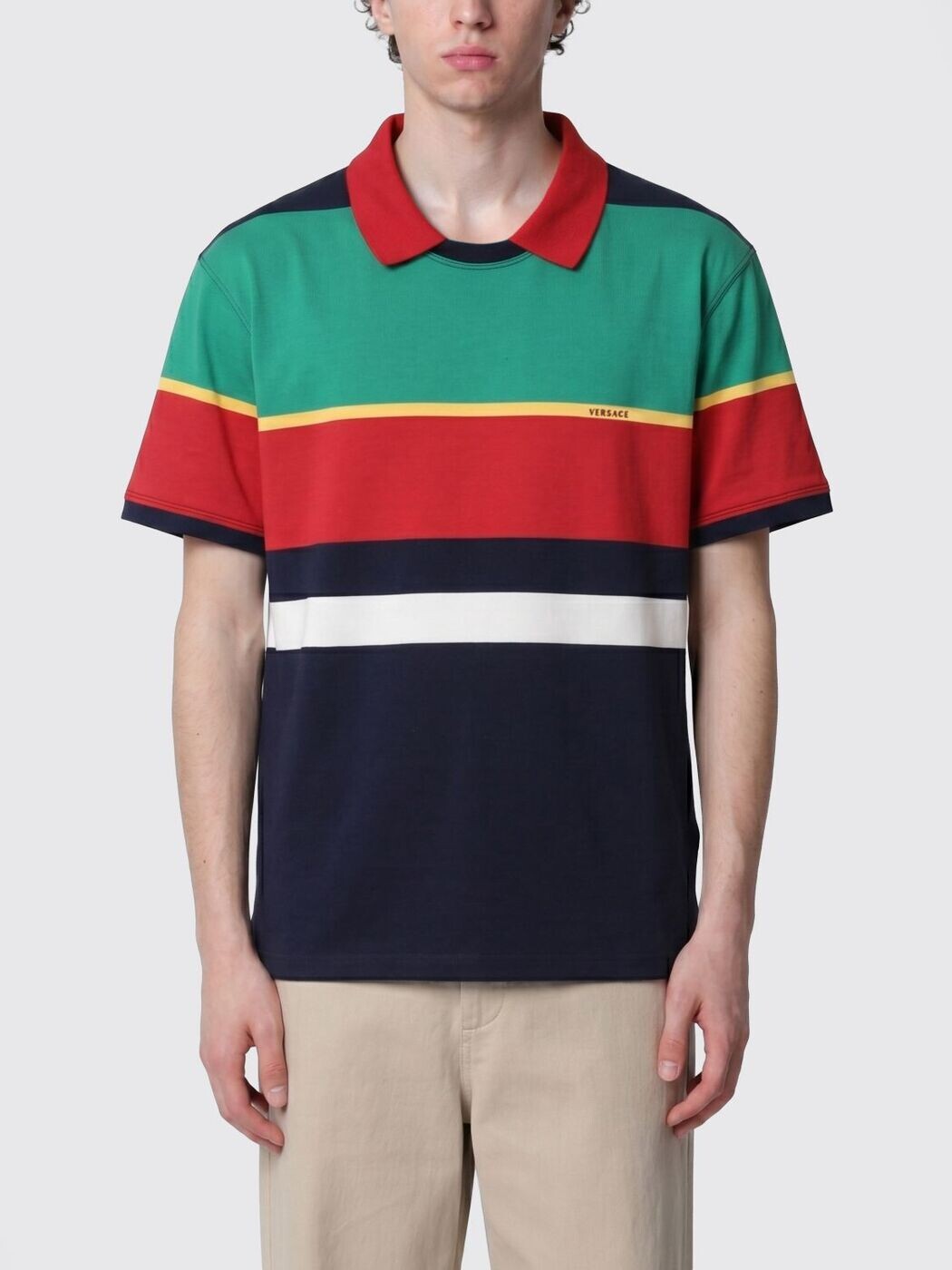 ヴェルサーチ VERSACE スポーツシャツ メンズ 緑であること Polo shirts 10245791A17890 関税 貨物輸送無料 2026SS gi