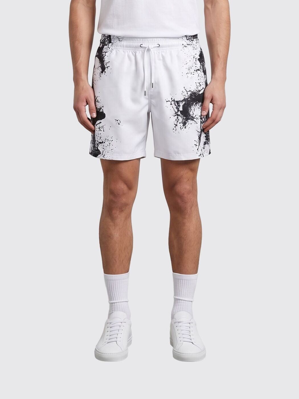 飾り気の無い運動競技 PLEIN SPORT さる股引き メンズ 白いこと Shorts UAECMMT0405SXV005N 関税 貨物輸送無料 2026SS gi