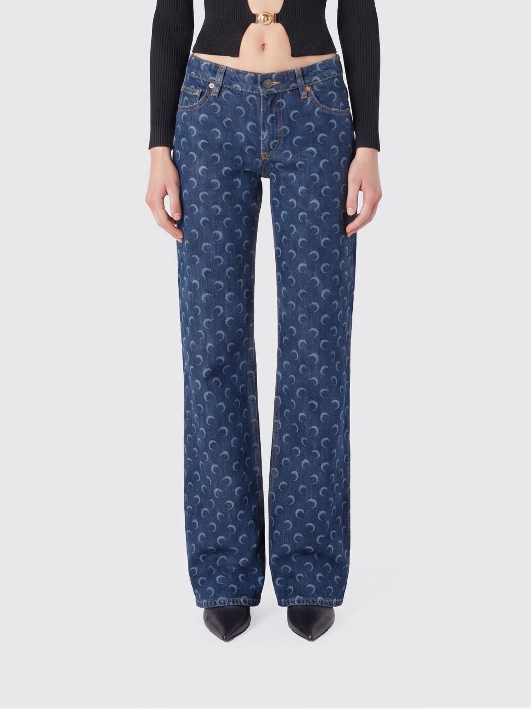 マリーンセル MARINE SERRE ジーンズ レディース 青み Jeans WPA180ARDEN0002 関税 貨物輸送無料 2026SS gi