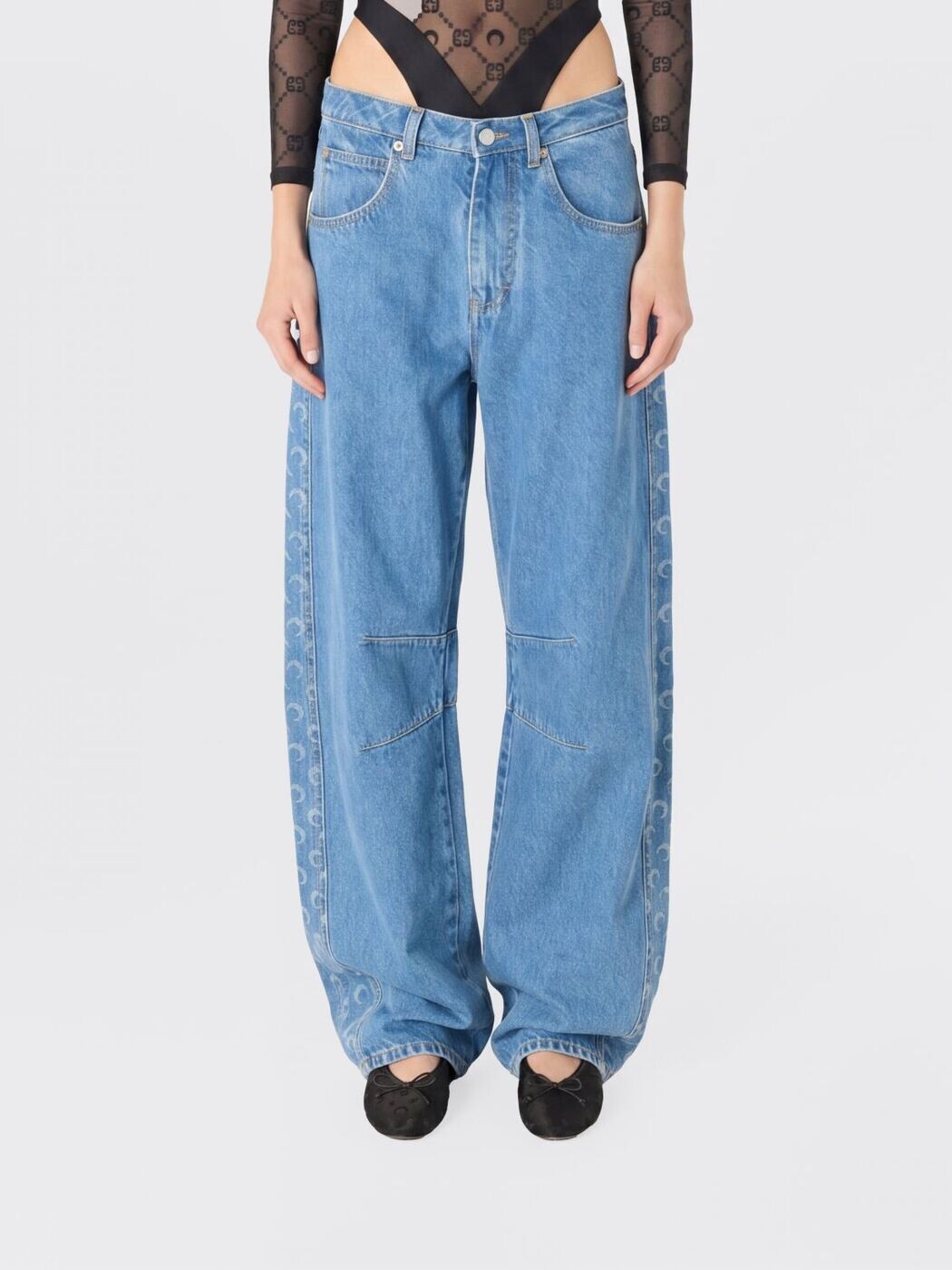 マリーンセル MARINE SERRE ジーンズ レディース 青色 Jeans WPA174ACDEN0002 関税 貨物輸送無料 2026SS gi