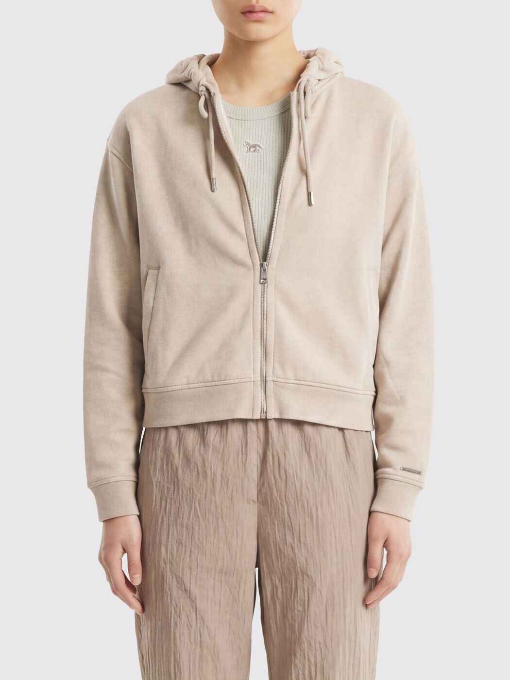 棲み家 稲荷 MAISON KITSUNE 調教師 レディース ベージュ Sweatshirts QW02150KM0342 関税 貨物輸送無料 2026SS gi