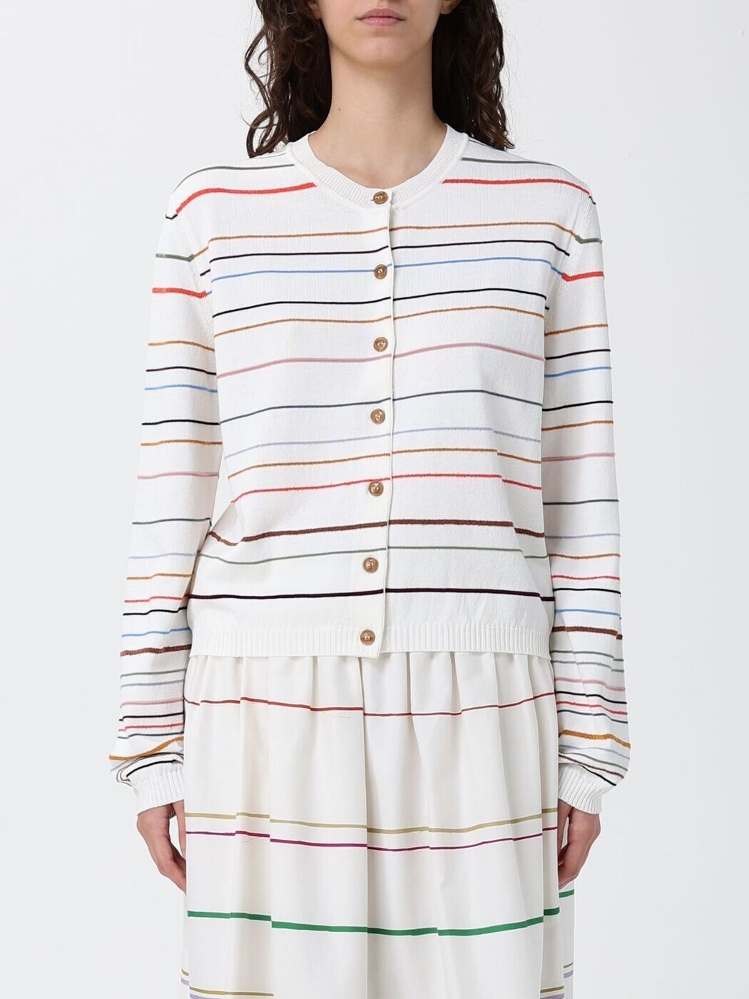極点スミス PAUL SMITH ティーシャツ 編み物御召しもの レディース 白いこと Knitwear W1R696NV11238 関税 貨物輸送無料 2026SS gi