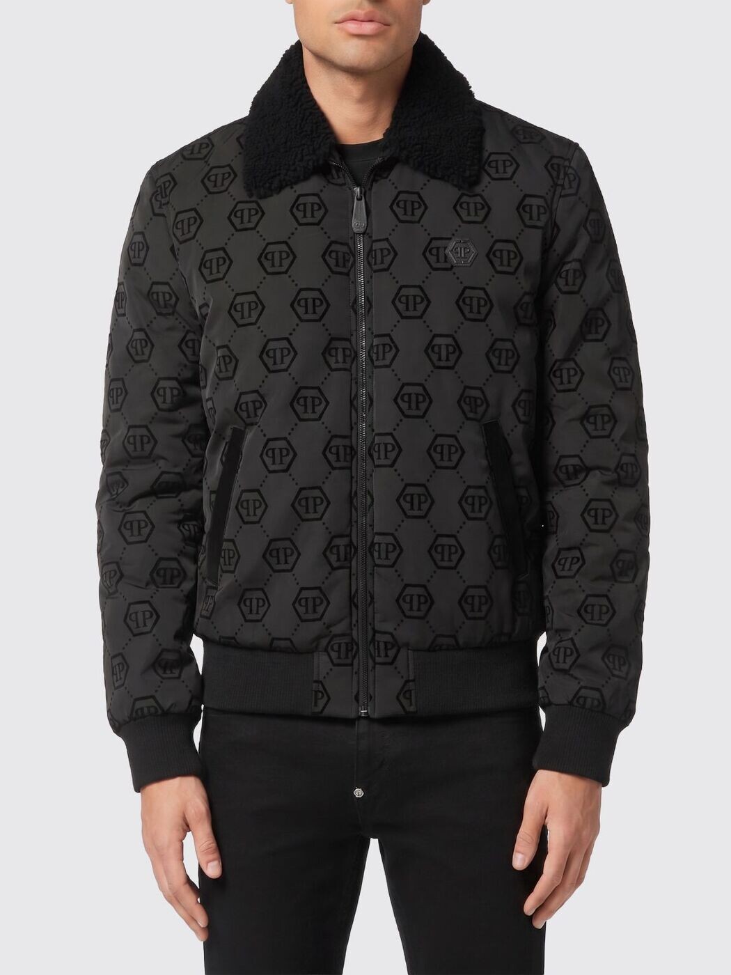 フィリップ 飾り気の無い PHILIPP PLEIN 上衣 メンズ 黒いこと Jackets AAECMRB2963PTE076N 関税 貨物輸送無料 2026SS gi