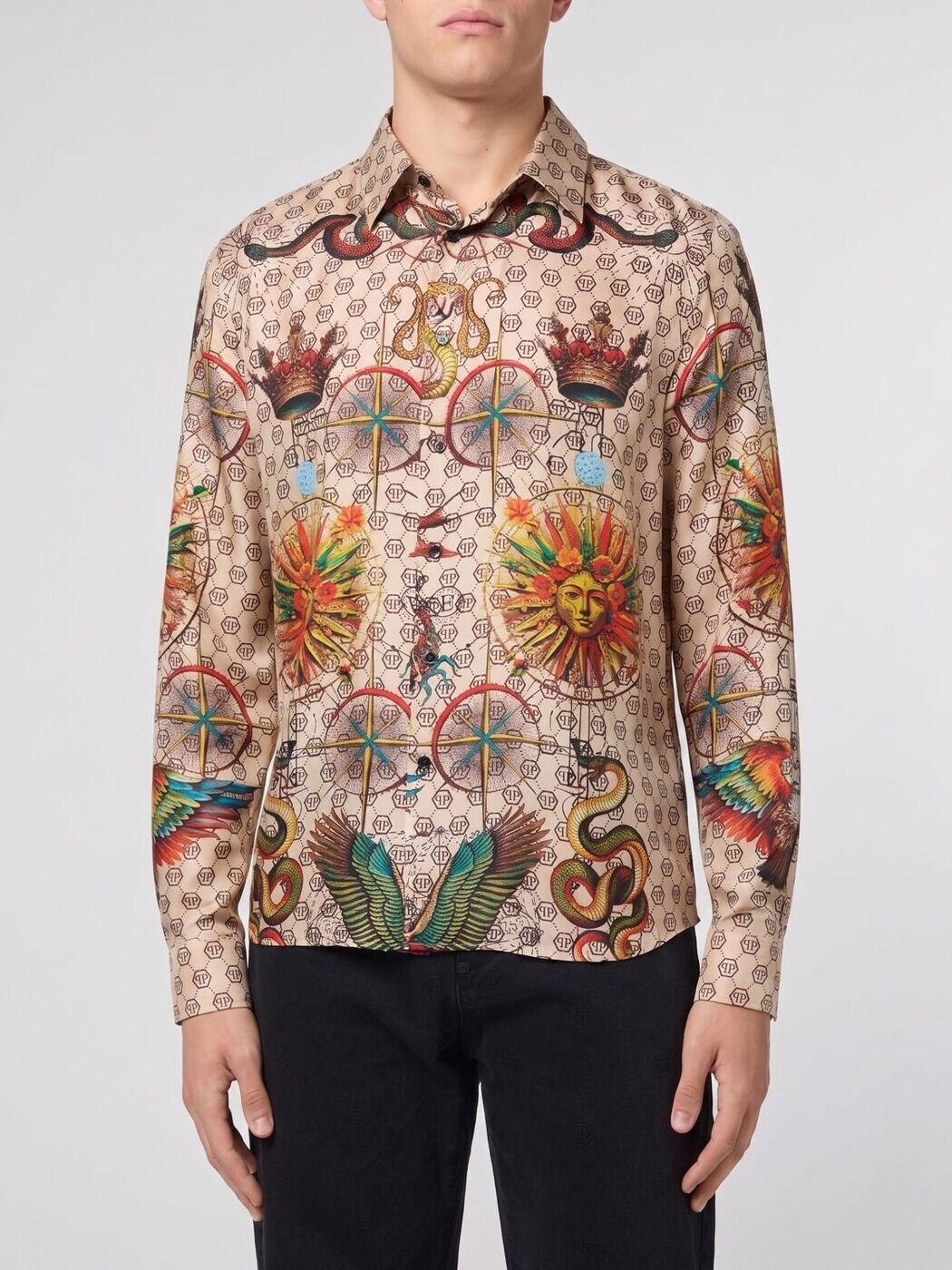 フィリップ 飾り気の無い PHILIPP PLEIN ティーシャツ メンズ ベージュ Shirts SAFCMRP2550PTE104N 関税 貨物輸送無料 2026SS gi