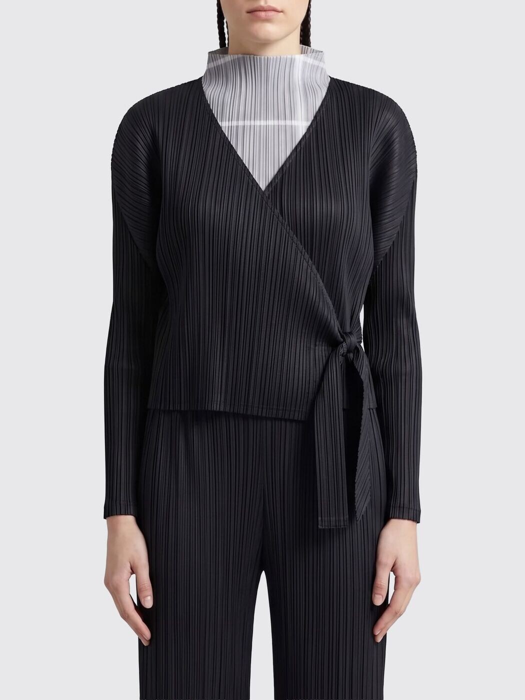 PLEATS PLEASE ISSEY MIYAKE プルオーバー 編み物御召しもの レディース 黒いこと Knitwear PP66JO472 関税 貨物輸送無料 2026SS gi