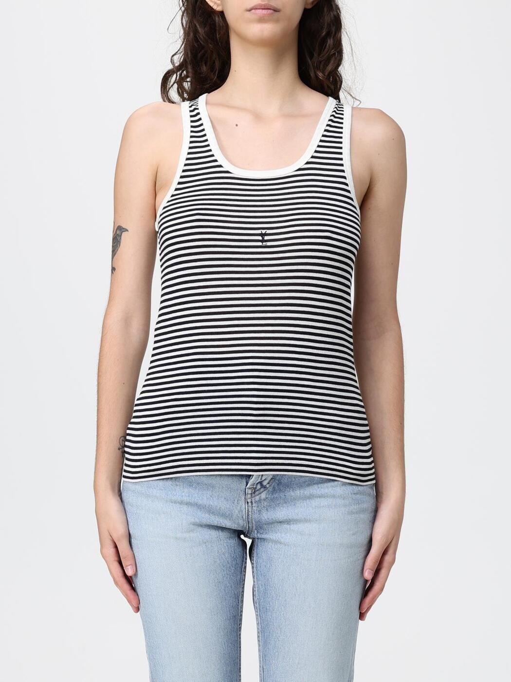 前日 サンローラン SAINT LAURENT PARIS ティーシャツ トップス レディース 黒いこと T-shirts and tops 832278Y37ZN 関税 貨物輸送無料 2026SS gi