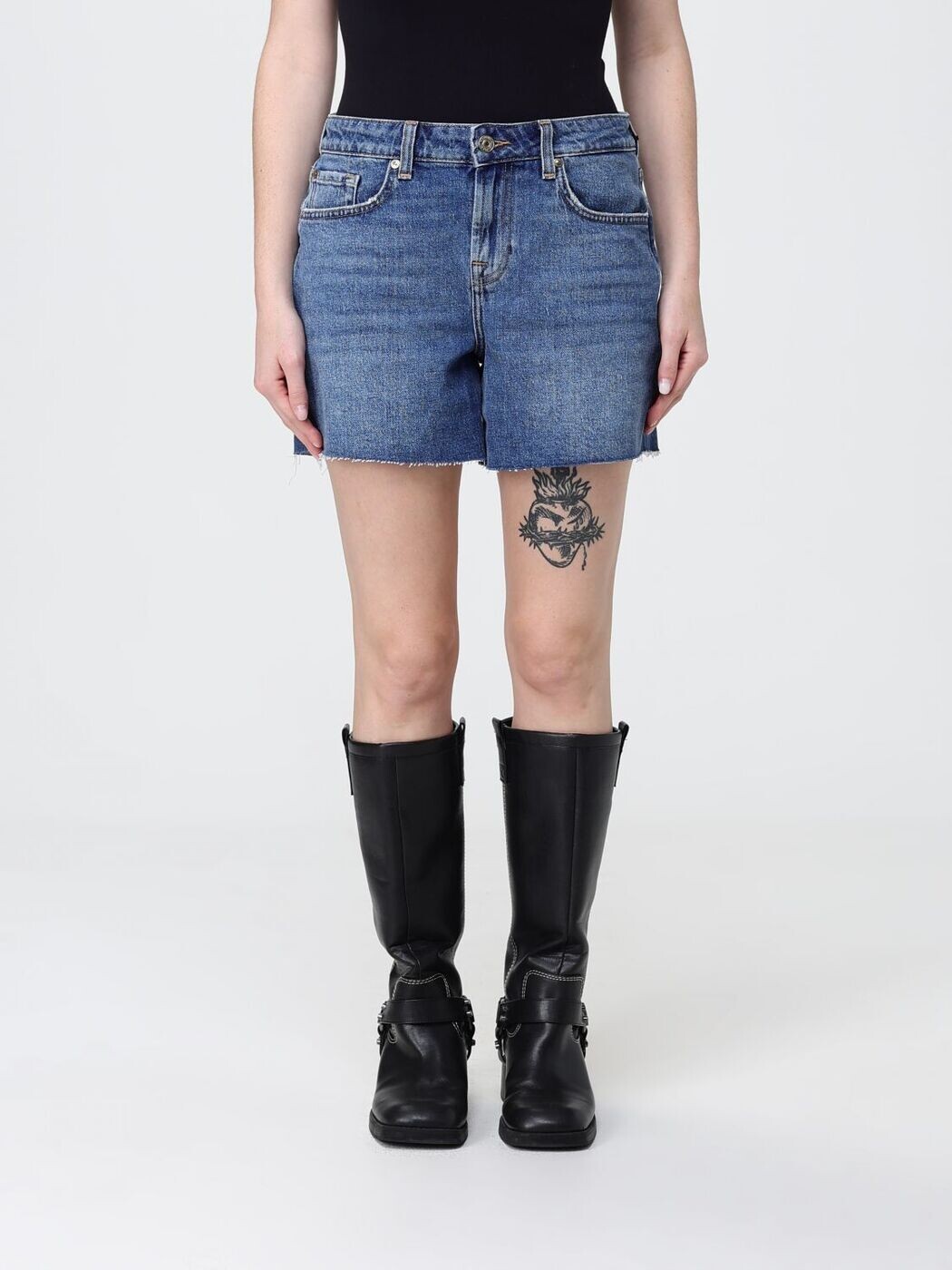 セブンフォーオールマンカインド 7 FOR ALL MANKIND ジーンズさる股引き さる股引き レディース 青み Denim shorts 7U900C65 関税 貨物輸送無料 2026SS gi