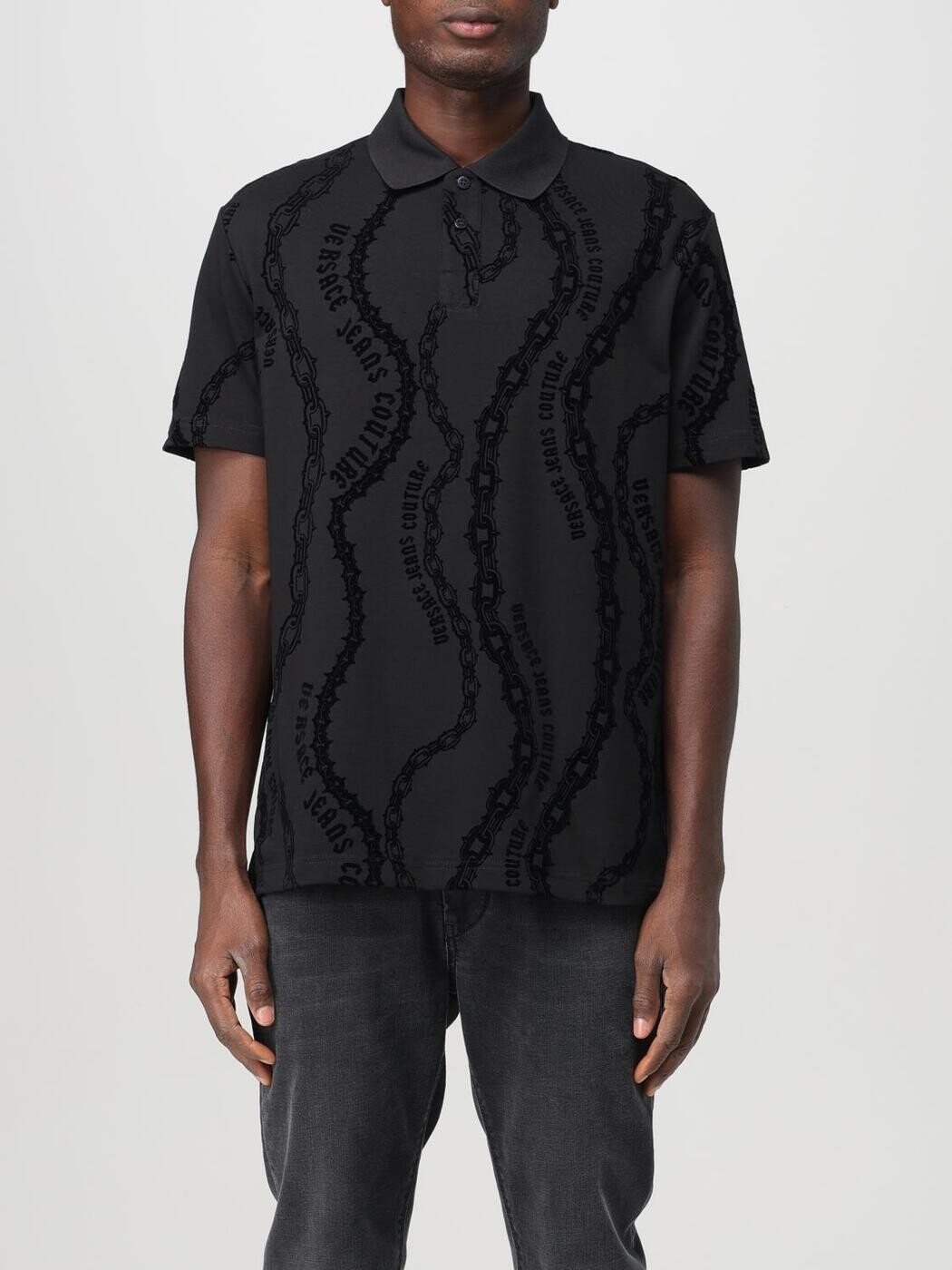 ヴェルサーチ ジーンズ クチュール VERSACE JEANS COUTURE ポロシャツ メンズ ブラック Polo shirts 77GAG6R0JS415 Black 関税 送料無料 2024AW gi｜BRANDSHOP「il Tesoro」