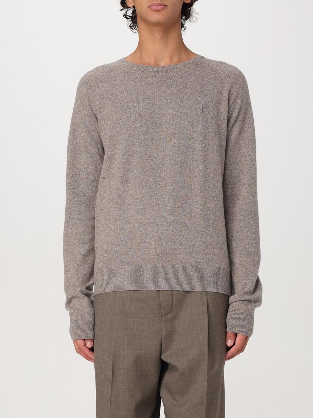 前日 サンローラン SAINT LAURENT PARIS ティーシャツ 編み物御召しもの メンズ ベージュ Knitwear 796556YALL2 関税 貨物輸送無料 2025AW gi
