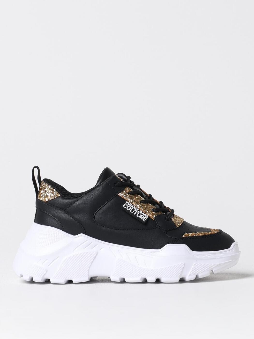 ヴェルサーチェ・ジーンズ・クチュール VERSACE JEANS COUTURE スニーカー レディース 黒いこと Sneakers 77VA3SC2ZP308 Black 関税 貨物輸送無料 2024AW gi