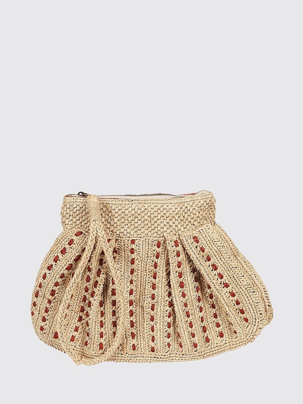 アイビリーブ IBELIV クラッチペダル御徒面子 レディース 赤銅色 Clutch and wristlets bags MEZZO 関税 貨物輸送無料 2026SS gi