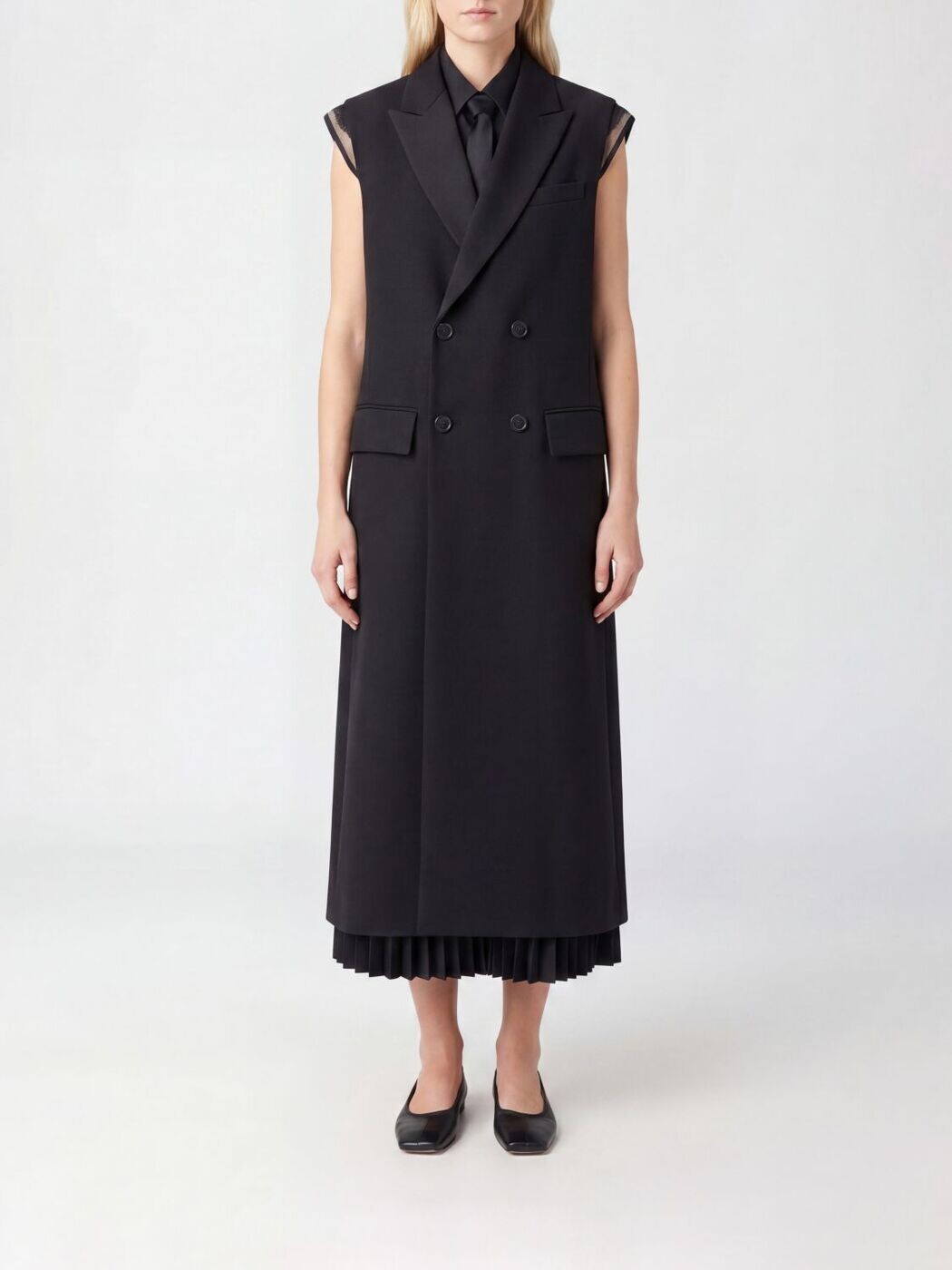 サカイ SACAI トレンチコート 厚地の外套 レディース 黒いこと Coats and trench coats 2608279 関税 貨物輸送無料 2026SS gi