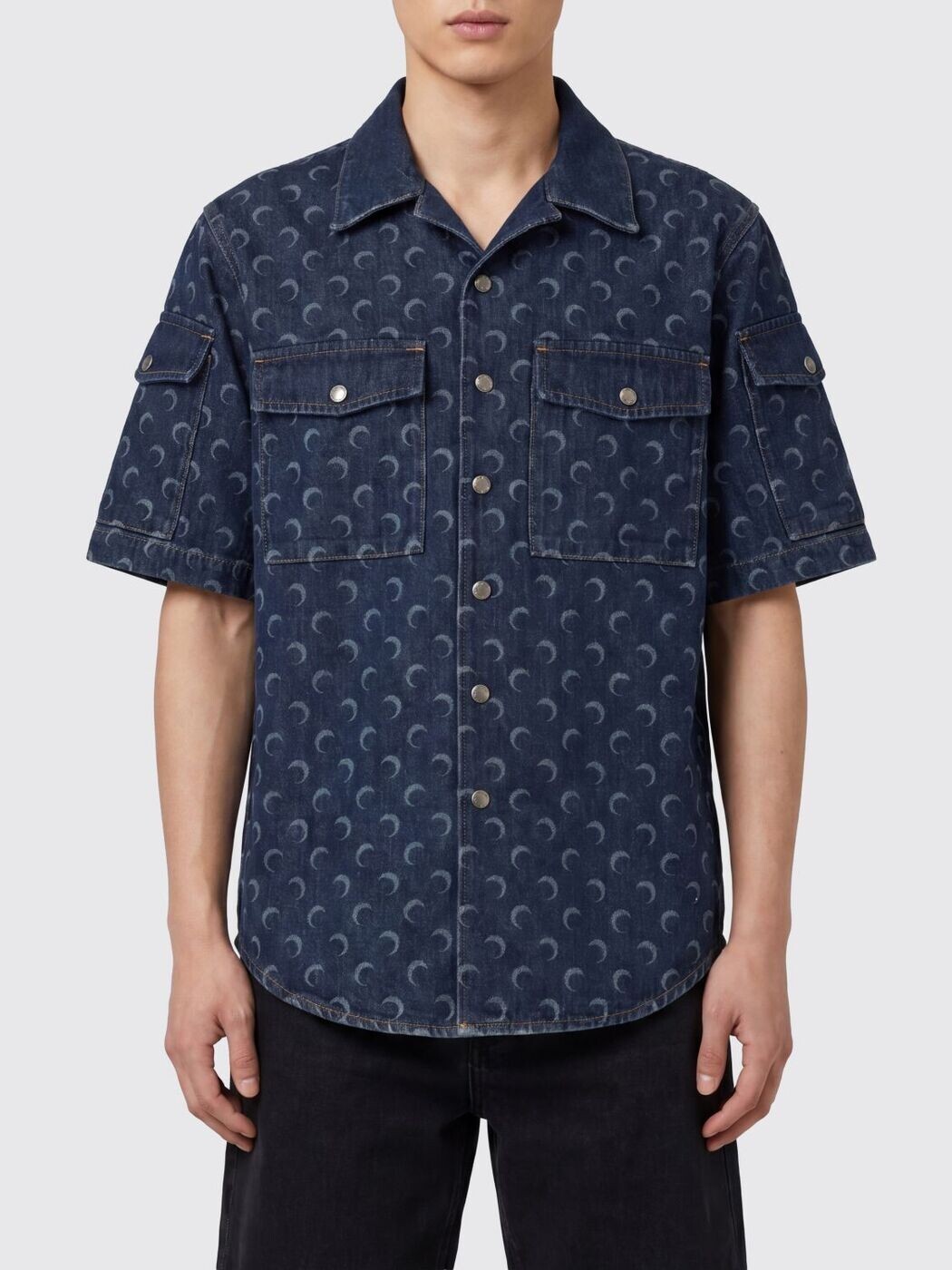 マリーンセル MARINE SERRE プルオーバー メンズ 青碧 Shirts MSI062ARDEN0002 関税 貨物輸送無料 2026SS gi