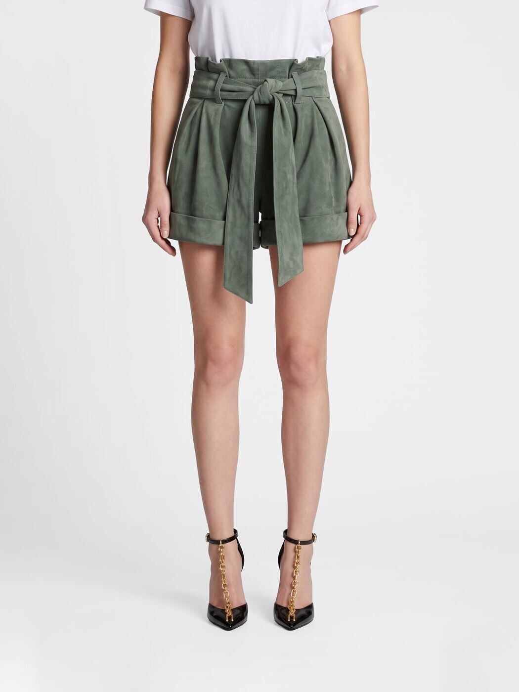 バルマン BALMAIN ジーンズさる股引き さる股引き レディース 緑であること Denim shorts GF0QA110LB12 関税 貨物輸送無料 2026SS gi