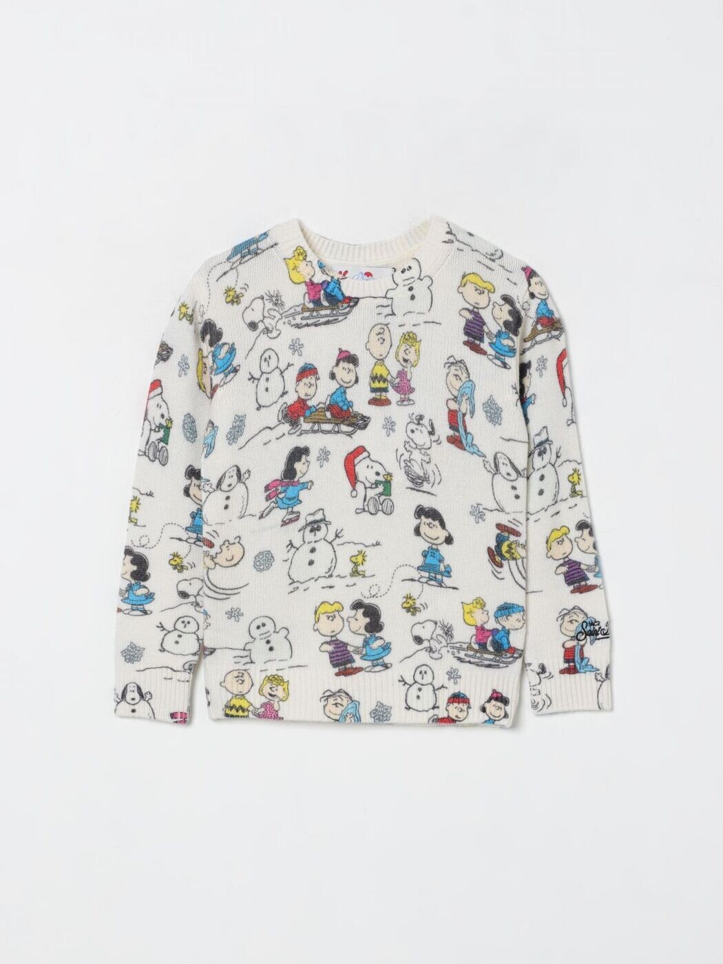 エムシーツーセイントバース MC2 SAINT BARTH クルーネックジャンパー 編み物御召しもの ボーイズ 白いこと Crew neck jumpers DOU0019 White 関税 貨物輸送無料 2025AW gi