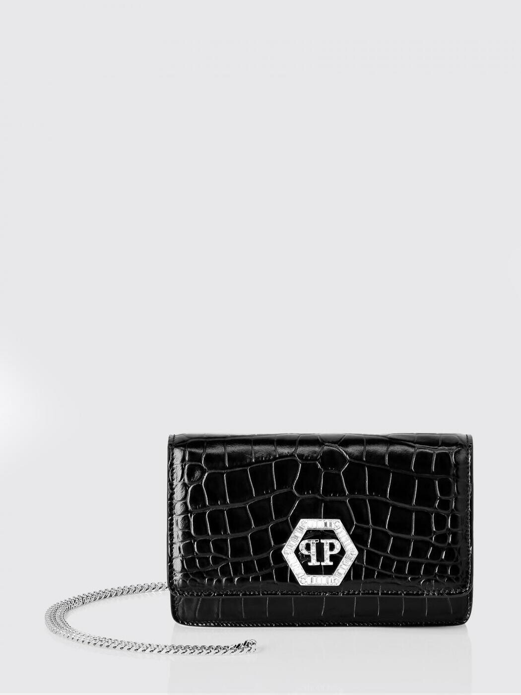 フィリップ飾り気の無い PHILIPP PLEIN クラッチペダル御徒面子 レディース 黒いこと Clutch and wristlets bags FAEAWBA2119PLE010N 関税 貨物輸送無料 2026SS gi