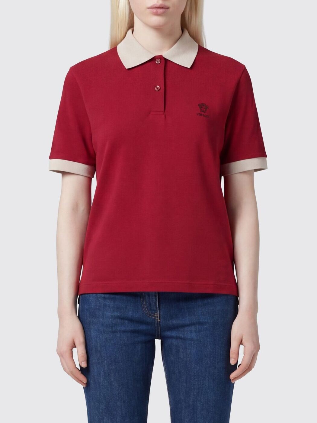 ヴェルサーチ VERSACE スポーツシャツ レディース 赤いこと Polo 10242351A17681 関税 貨物輸送無料 2026SS gi