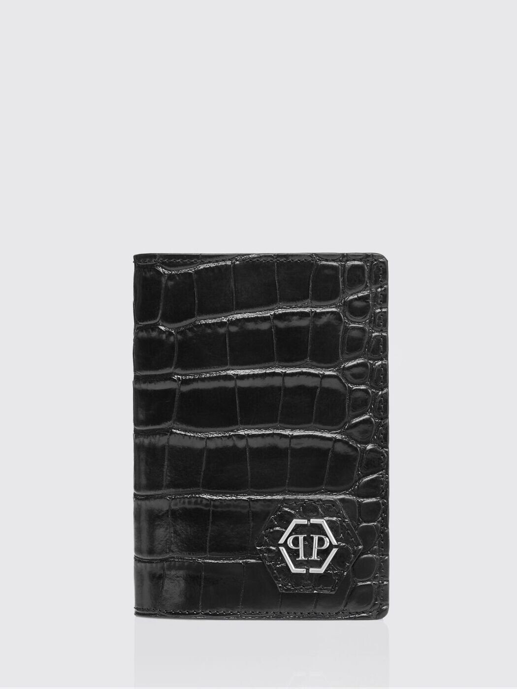 フィリップ 飾り気の無い PHILIPP PLEIN 歌留多保持者 銭入れ メンズ 黒いこと Wallets and Card Holders FAEAMBC0051PLE010N 関税 貨物輸送無料 2026SS gi