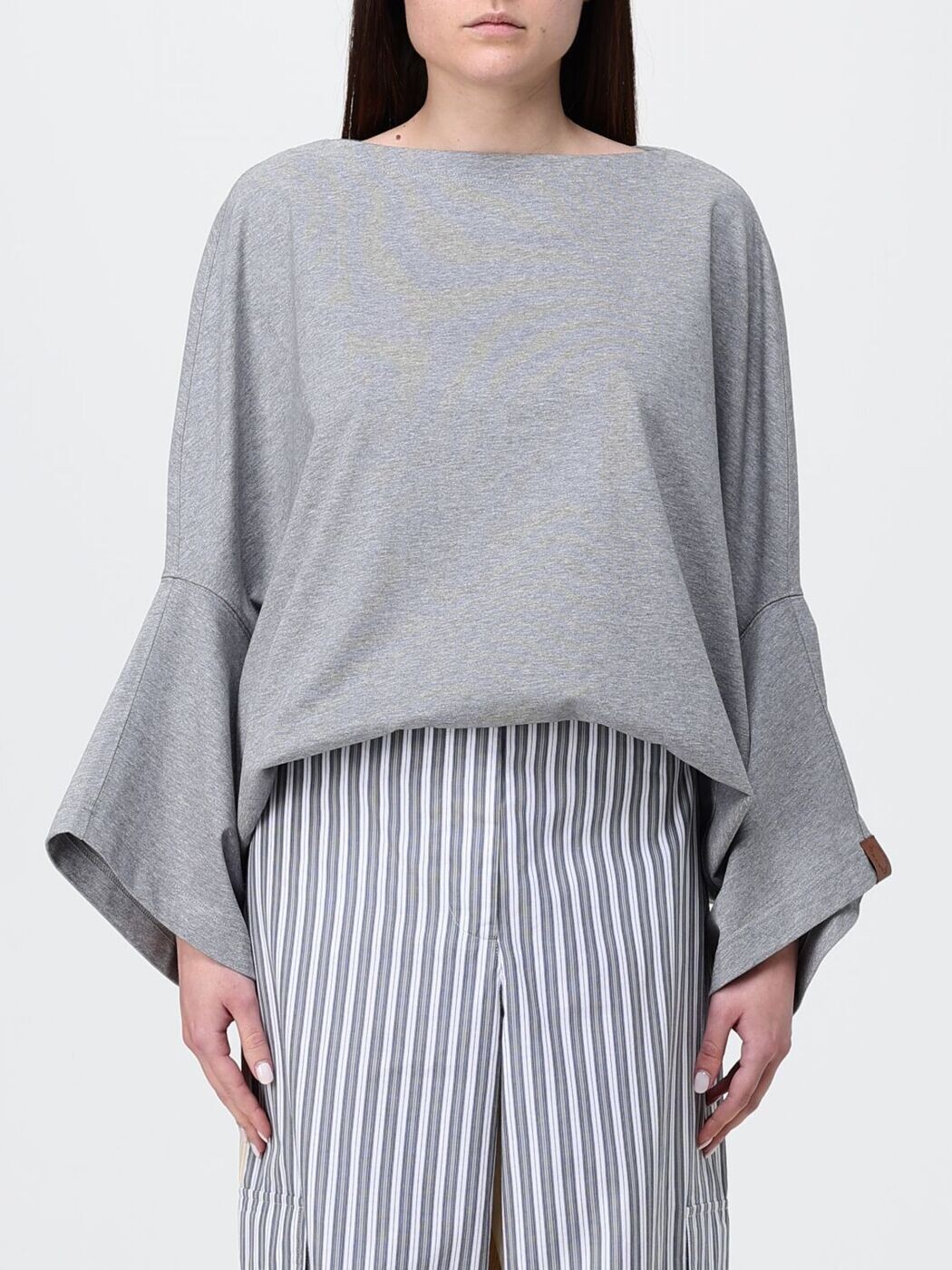 中心柱 ポールマッカートニー STELLA MCCARTNEY スポーツシャツ ティーシャツ レディース 薄墨色 T-shirts and polo shirts 6J04483SQA50 関税 貨物輸送無料 2026SS gi