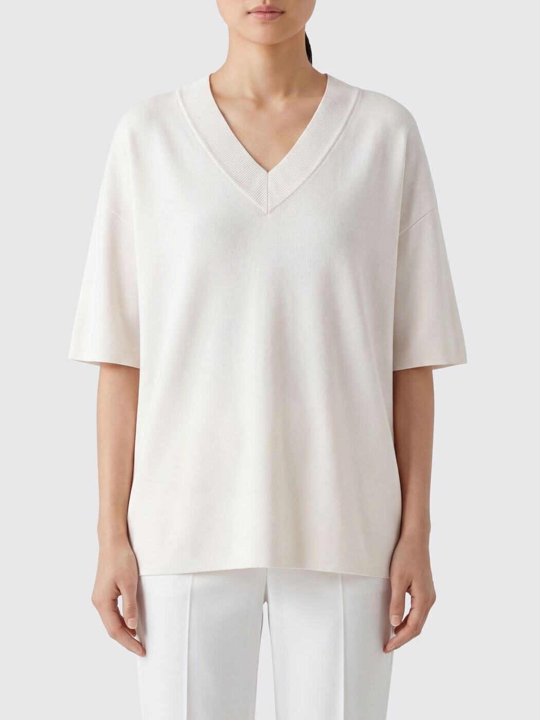 意中の女 パリス AMI PARIS プルオーバー 編み物御召しもの レディース 白いこと Knitwear FKS861KN0158 関税 貨物輸送無料 2026SS gi