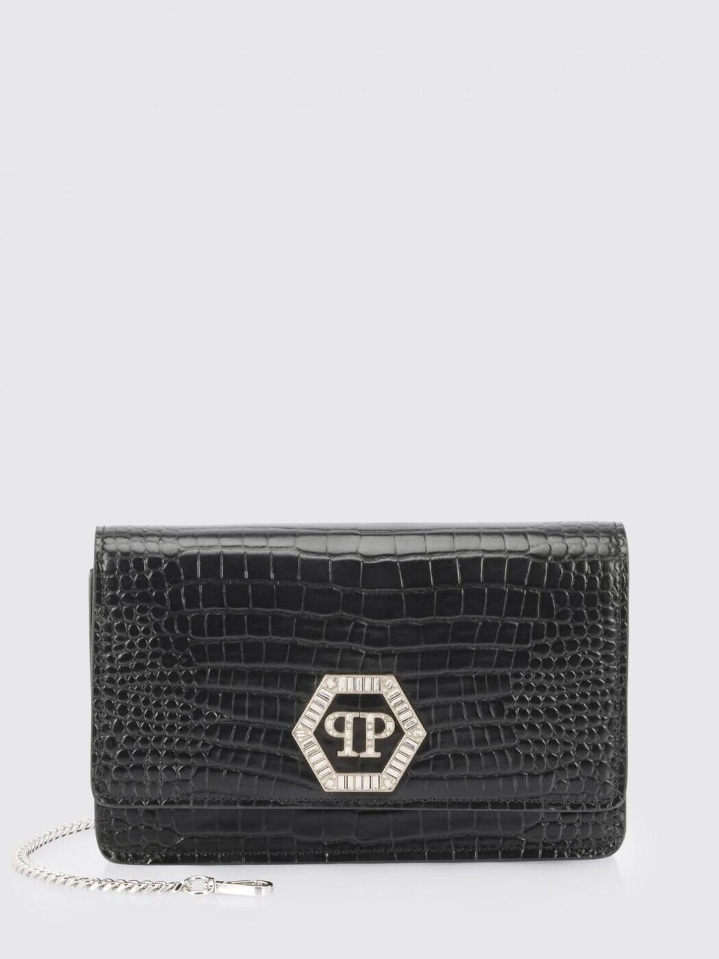 フィリップ飾り気の無い PHILIPP PLEIN クラッチペダル御徒面子 レディース 黒いこと Clutch and wristlets bags SAFAWBB0661PLE010N 関税 貨物輸送無料 2026SS gi
