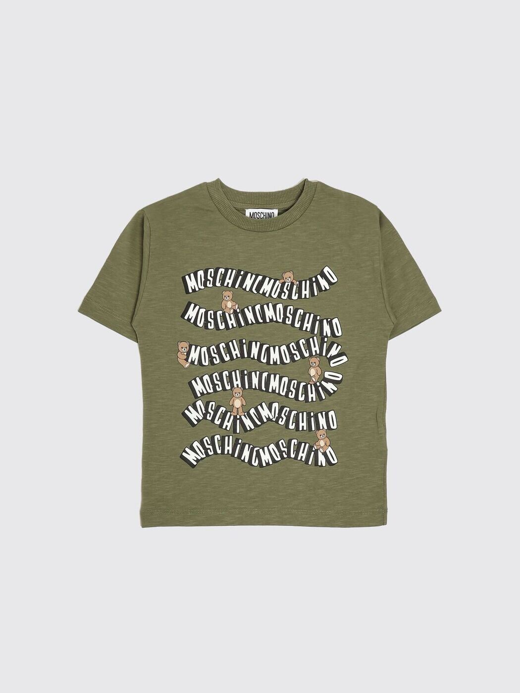 モスキーノ MOSCHINO ロング衣袂ティーシャツ ティーシャツ ボーイズ 緑であること Long sleeve t-shirts HXM05GLAA52 関税 貨物輸送無料 2026SS gi