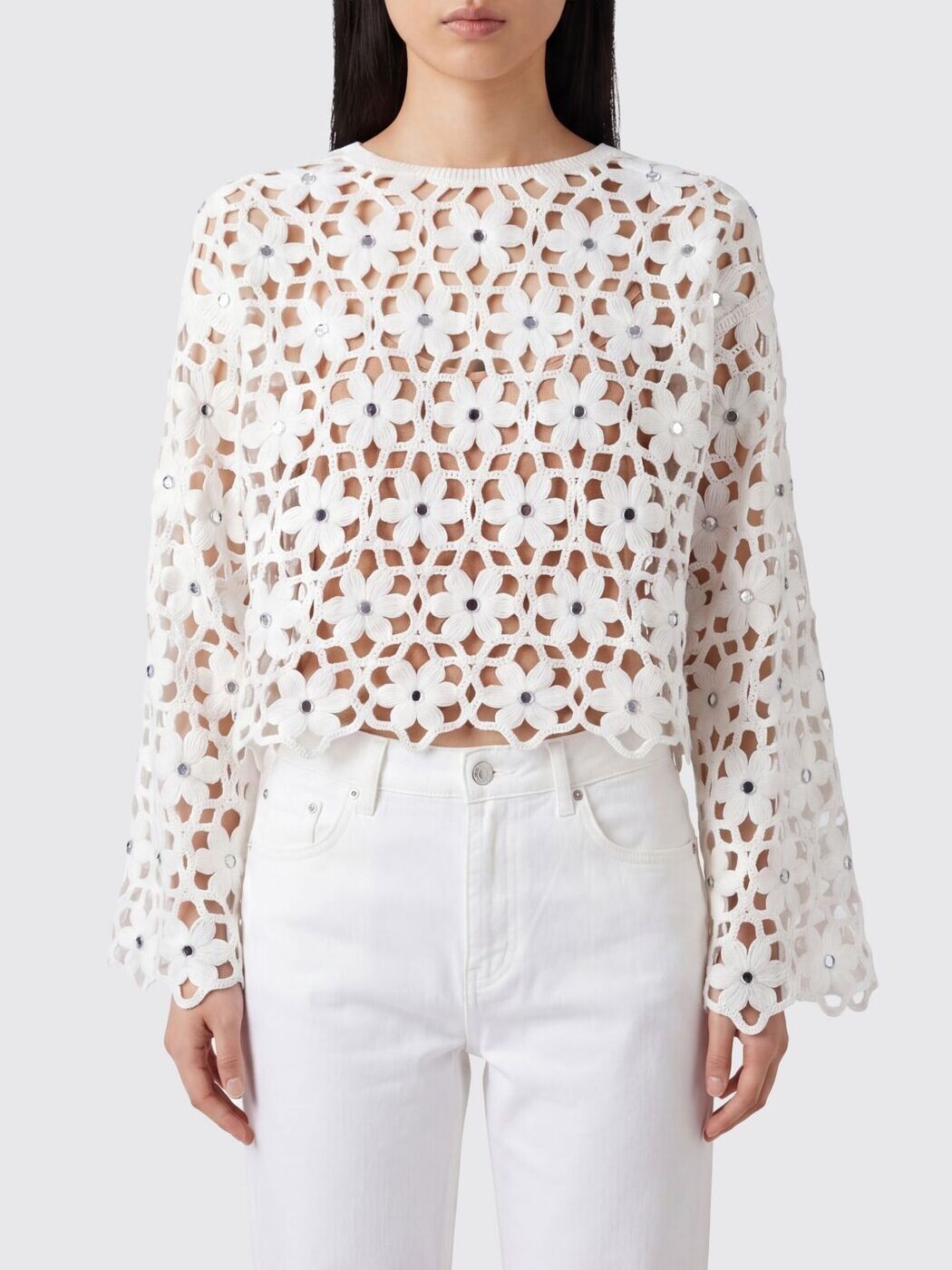 マイケル教科課程 MICHAEL KORS プルオーバー トップス レディース 白いこと T-shirts and tops MS651ZMKNE 関税 貨物輸送無料 2026SS gi