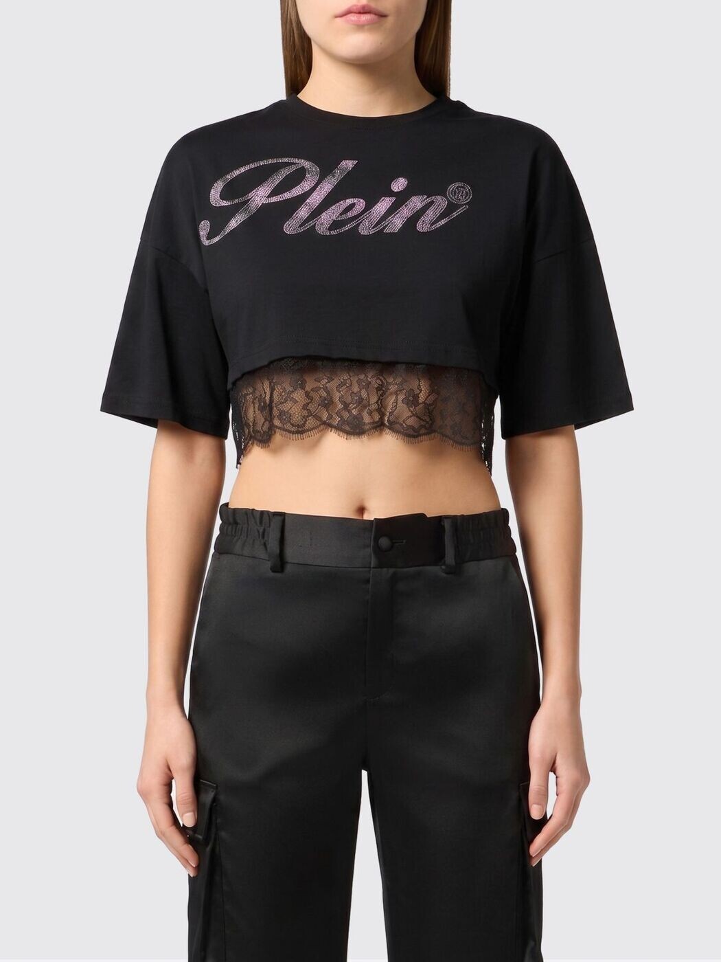 フィリップ飾り気の無い PHILIPP PLEIN スポーツシャツ ティーシャツ レディース 黒いこと T-shirts and polo shirts SAFCWTK3890PJY002N 関税 貨物輸送無料 2026SS gi