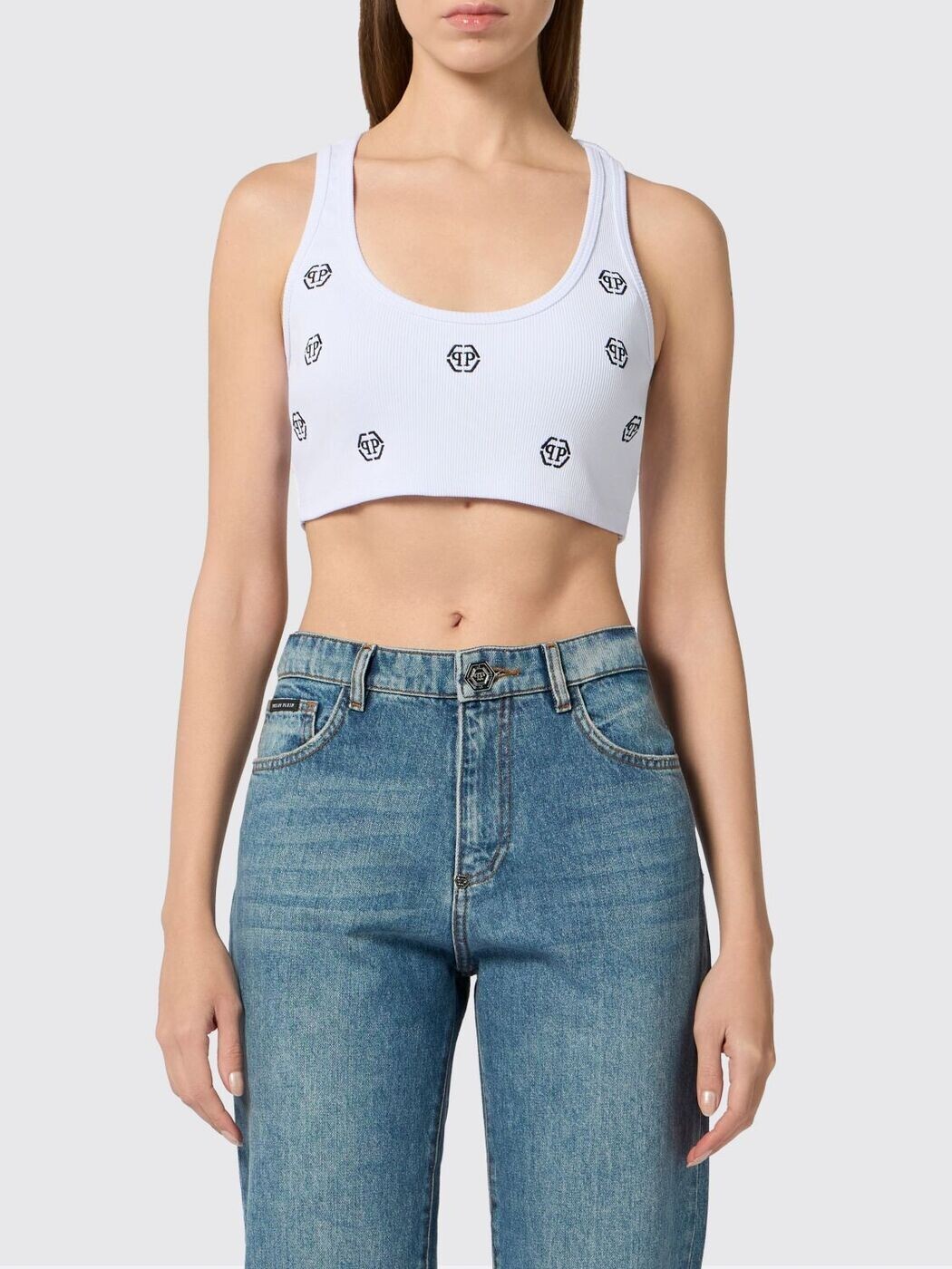 フィリップ飾り気の無い PHILIPP PLEIN プルオーバー トップス レディース 白いこと T-shirts and tops SAFCWJK0190PTE004N White 関税 貨物輸送無料 2026SS gi