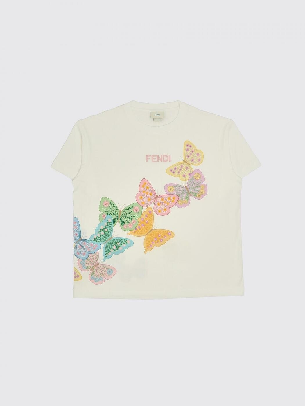 FENDI FENDI ロング衣袂ティーシャツ ティーシャツ ボーイズ 白いこと Long sleeve t-shirts JFI4097AJ 関税 貨物輸送無料 2026SS gi