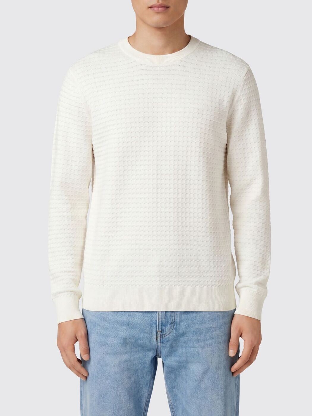 主任者 BOSS スウェーター 編み物お召しもの メンズ 白いこと Knitwear 50555189 関税 貨物輸送無料 2026SS gi