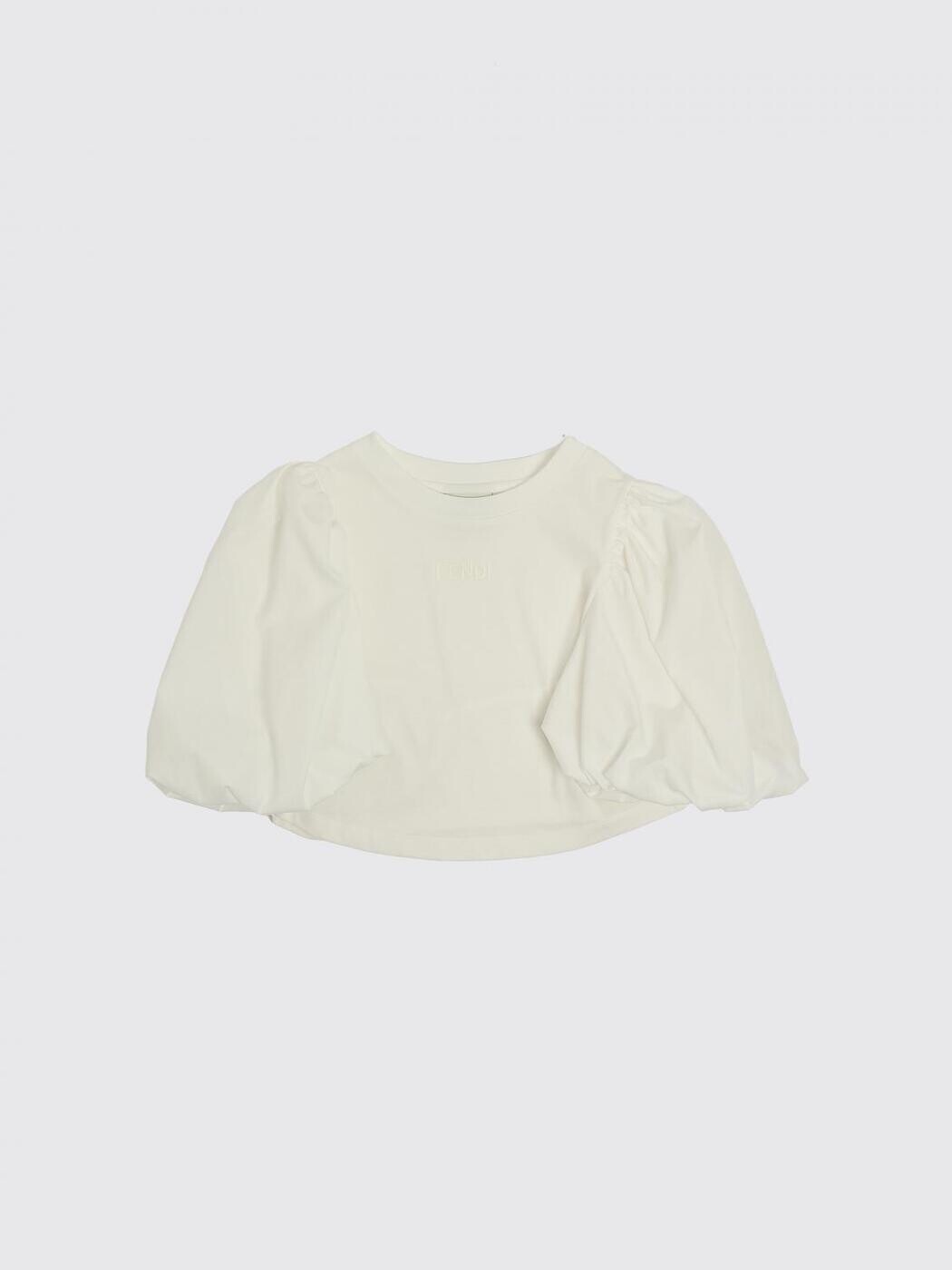 FENDI FENDI ロング衣袂ティーシャツ ティーシャツ ボーイズ 白いこと Long sleeve t-shirts JFI4047AJ 関税 貨物輸送無料 2026SS gi