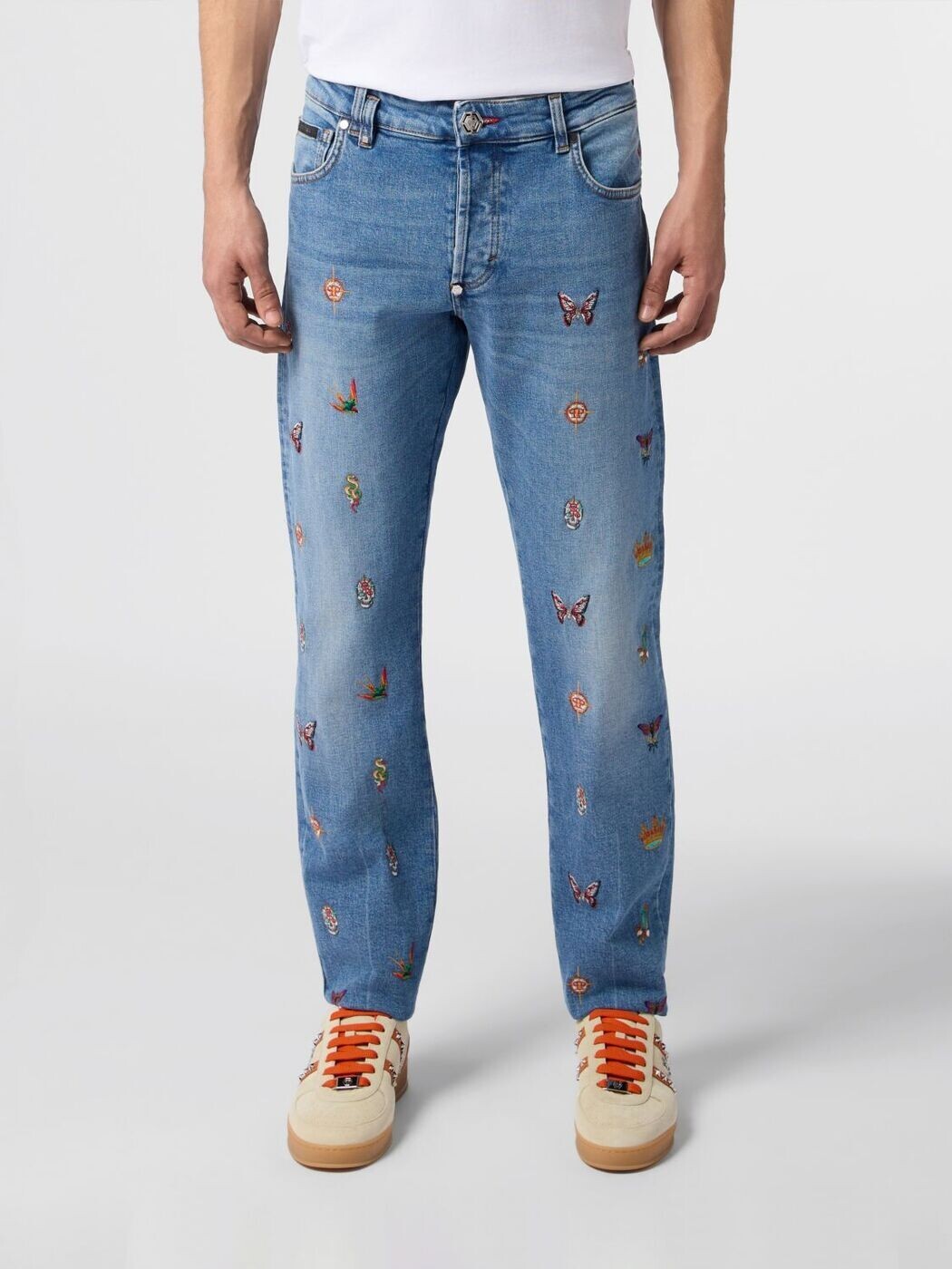 フィリップ 飾り気のない PHILIPP PLEIN ジーンズ メンズ 青碧 Jeans SAFCMDT4282PDE004N 関税 貨物輸送無料 2026SS gi