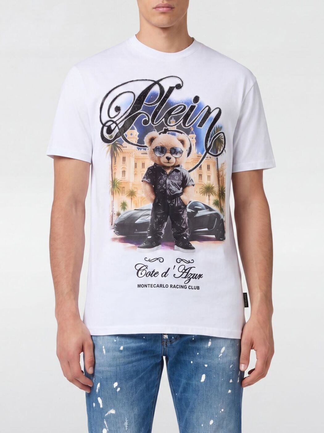 フィリップ 飾り気のない PHILIPP PLEIN ティーシャツ メンズ 白いこと T-shirts SAFCMTK8894PJY002N 関税 貨物輸送無料 2026SS gi