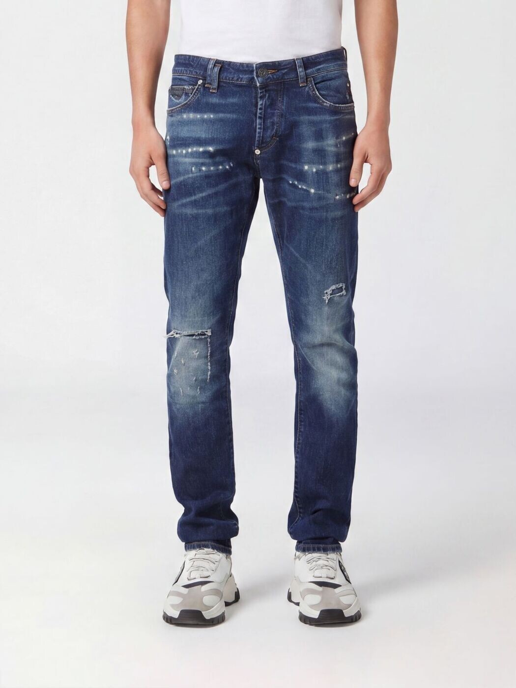 フィリップ 飾り気の無い PHILIPP PLEIN ジーンズ メンズ 青味 Jeans FAECMDT4138PDE004N Blue 関税 貨物輸送無料 2026SS gi