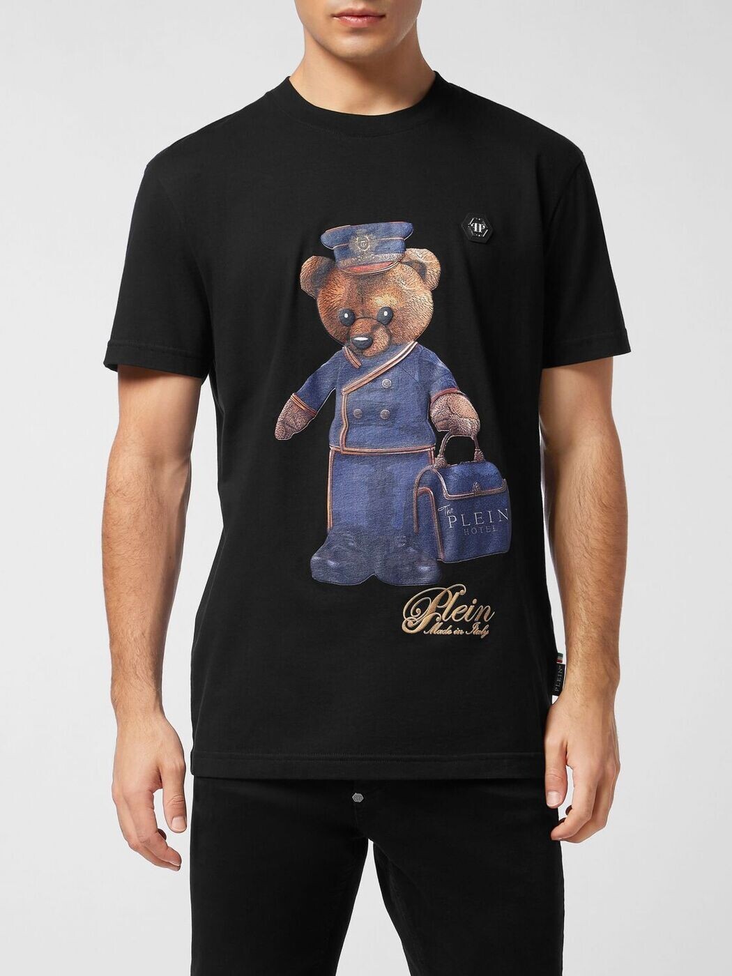 フィリップ 飾り気のない PHILIPP PLEIN ティーシャツ メンズ 黒いこと T-shirts FAECMTK8520PJY002N 関税 貨物輸送無料 2026SS gi