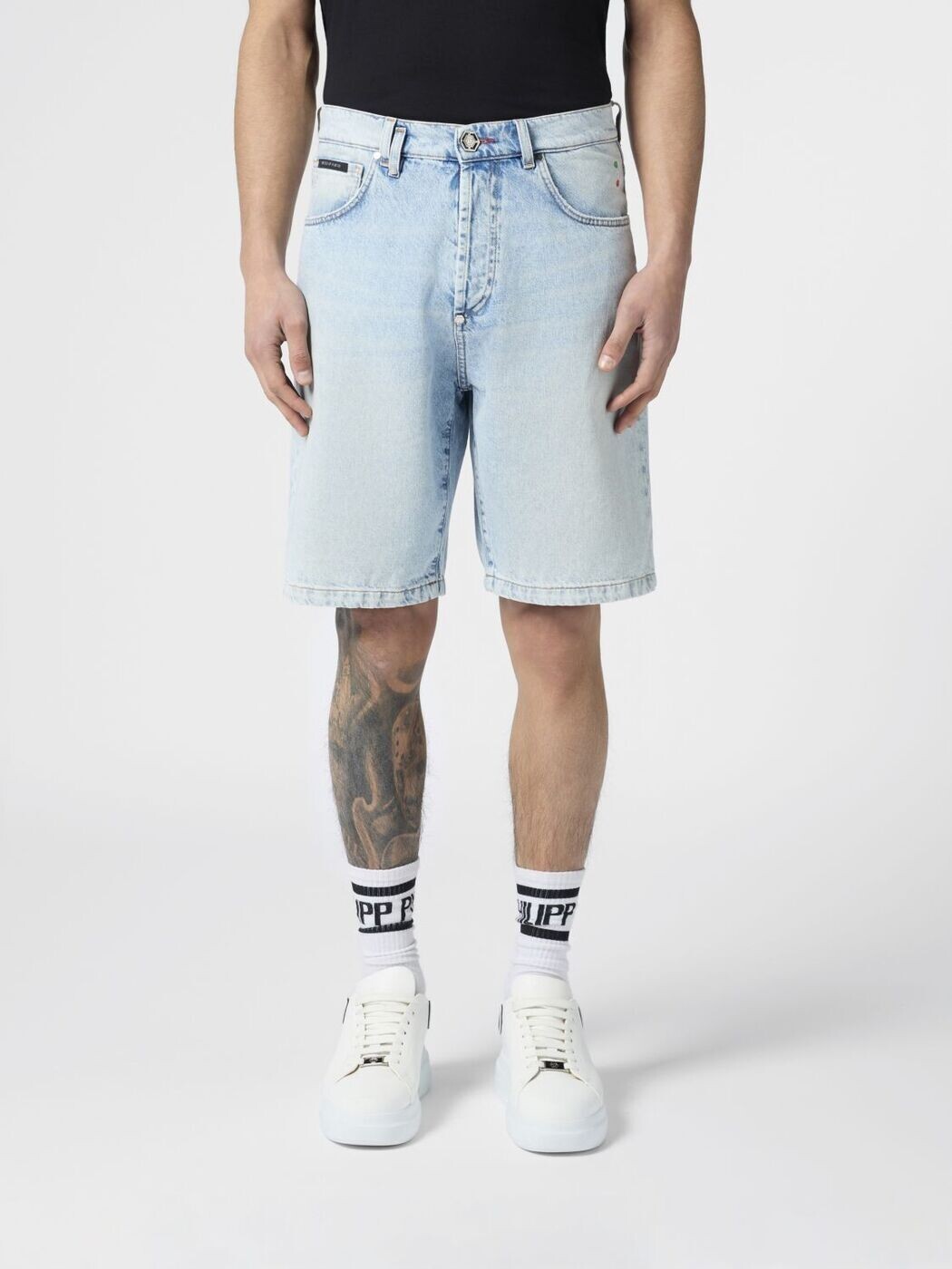 フィリップ プレイン PHILIPP PLEIN ショーツ メンズ ブルー Shorts PAFCMDT4337PDE004N Denim 関税 送料無料 2026SS gi|BRANDSHOP「il Tesoro」
