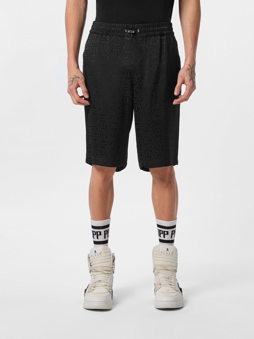 フィリップ プレイン PHILIPP PLEIN ショーツ メンズ ブラック Shorts FAECMRT1575PTE104N Black 関税 送料無料 2026SS gi｜BRANDSHOP「il Tesoro」