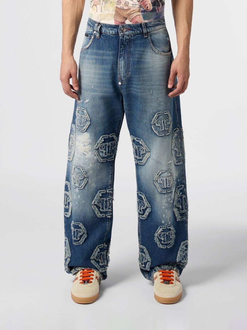 フィリップ 飾り気のない PHILIPP PLEIN ジーンズ メンズ 青碧 Jeans SAFCMDT4224PDE004N 関税 貨物輸送無料 2026SS gi